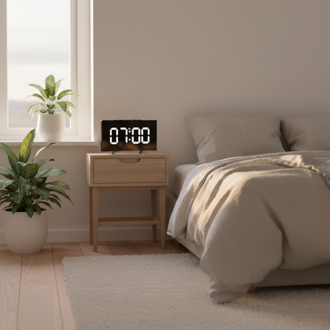 Navando | Digitale Wekker Met Gebogen LED-Display