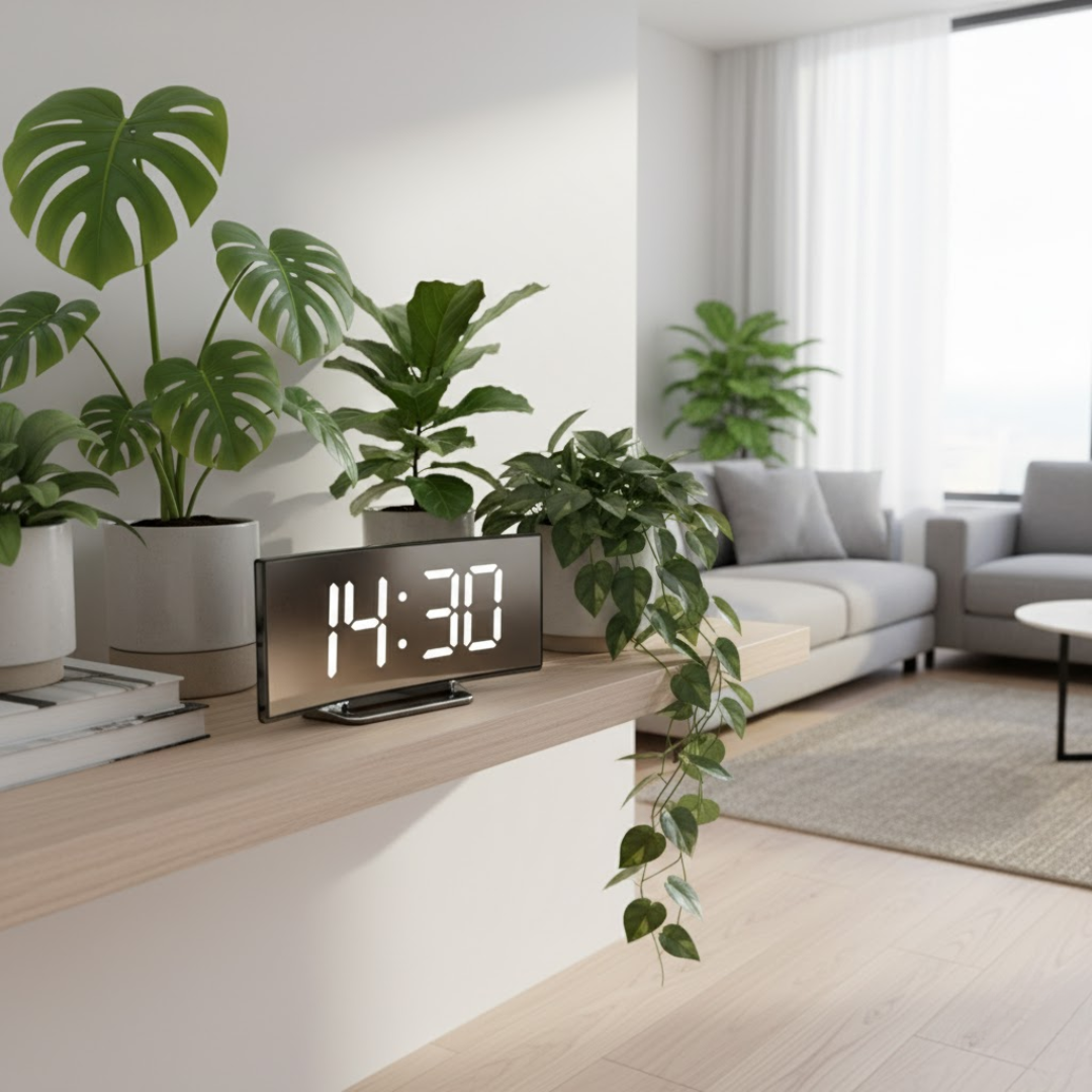 Navando | Digitale Wekker Met Gebogen LED-Display