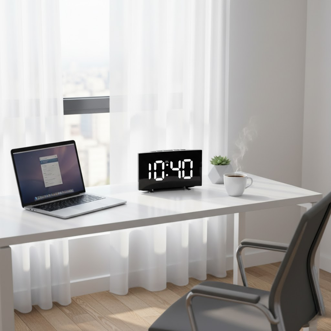 Navando | Digitale Wekker Met Gebogen LED-Display