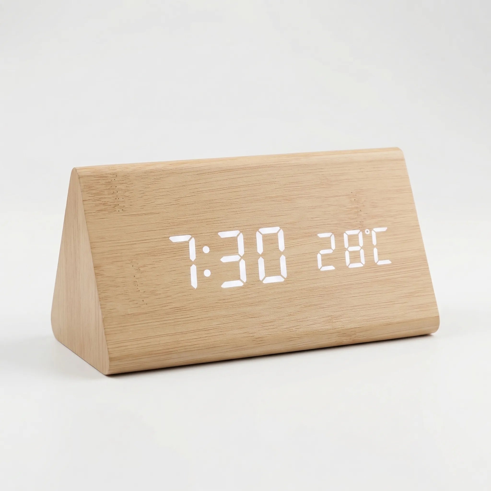 Navando | Digitale Wekker Met Houtlook Behuizing