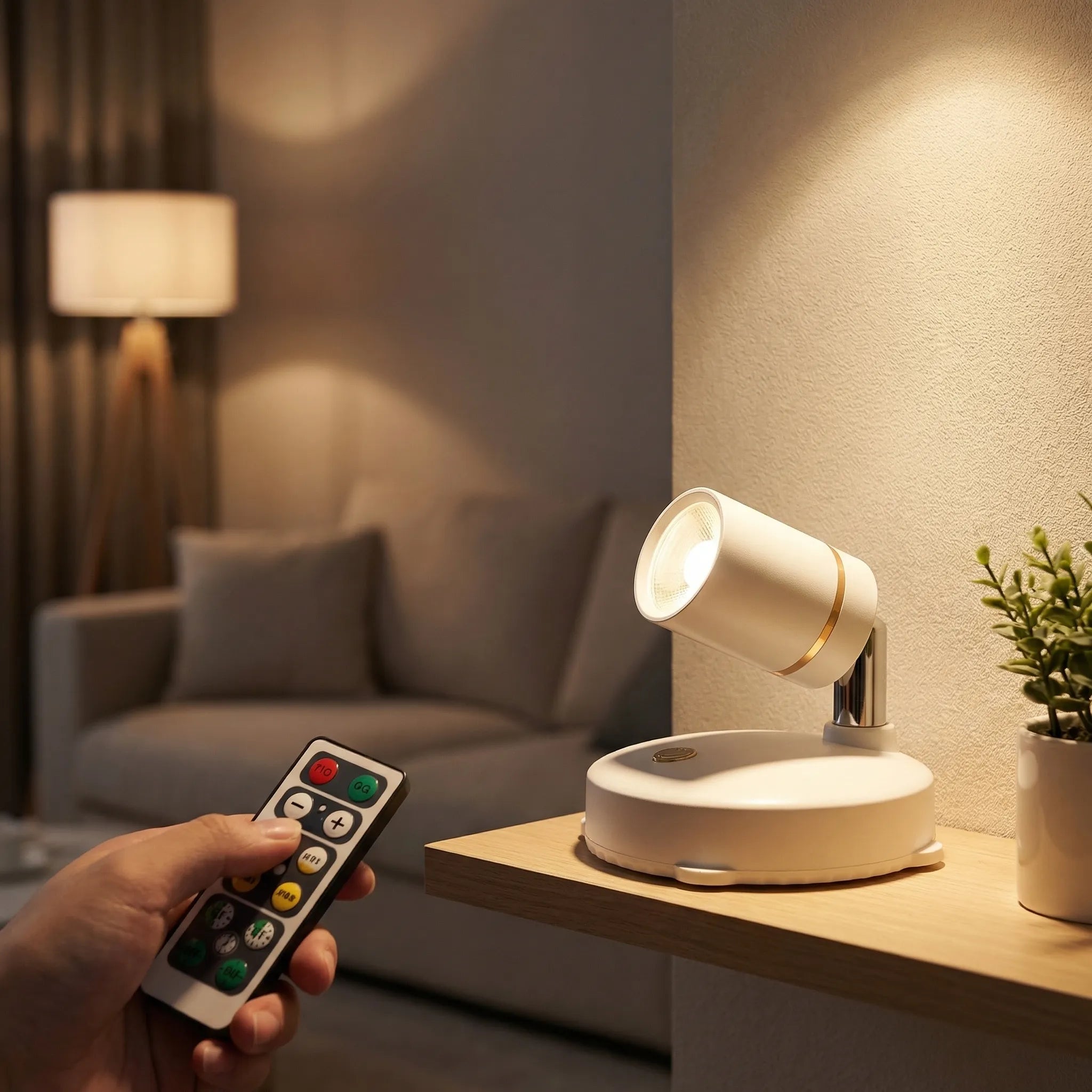 Navando | Draadloze Dimbare LED-Spotlight Met Afstandsbediening