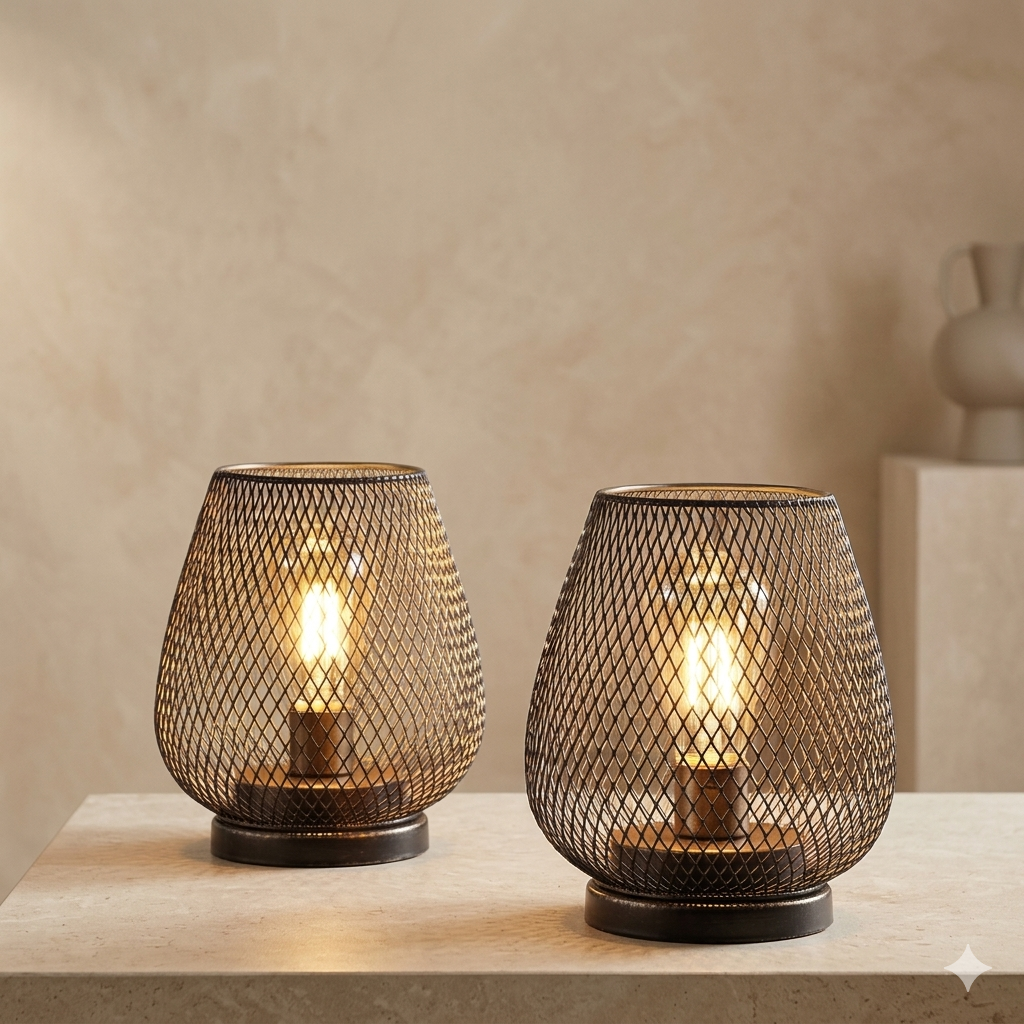 Navando | Draadloze Oplaadbare Tafellamp Met Gaasontwerp