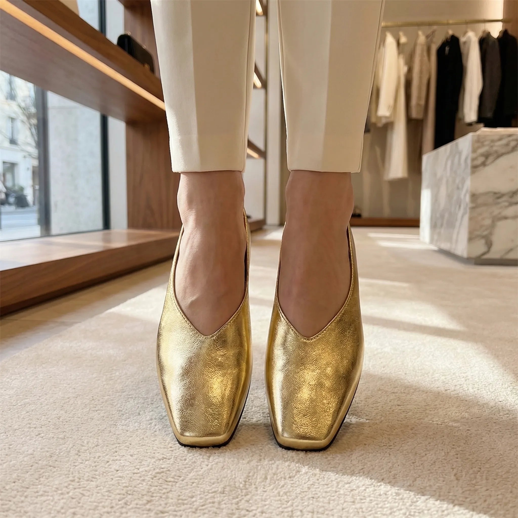 Navando | Elegante Loafer Met Vierkante Neus