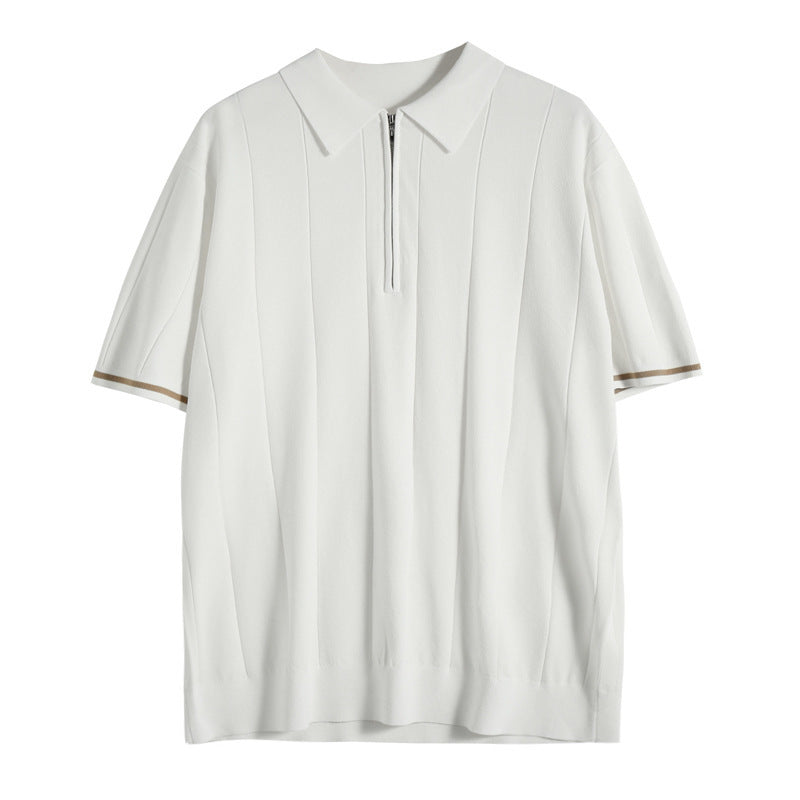 Navando | Gebreid Poloshirt Met Halve Rits