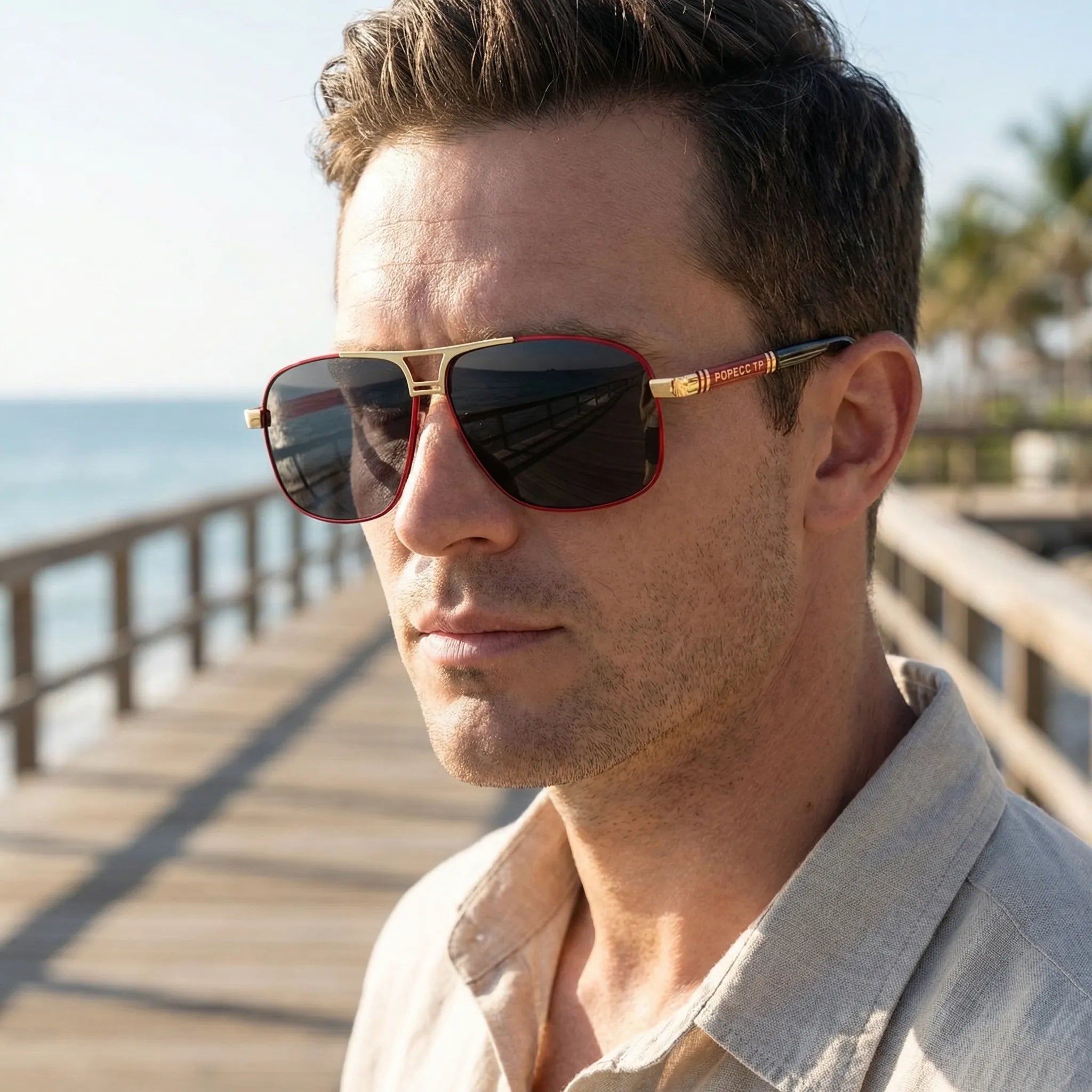 Navando | Gepolariseerde Zonnebril Met Metalen Montuur