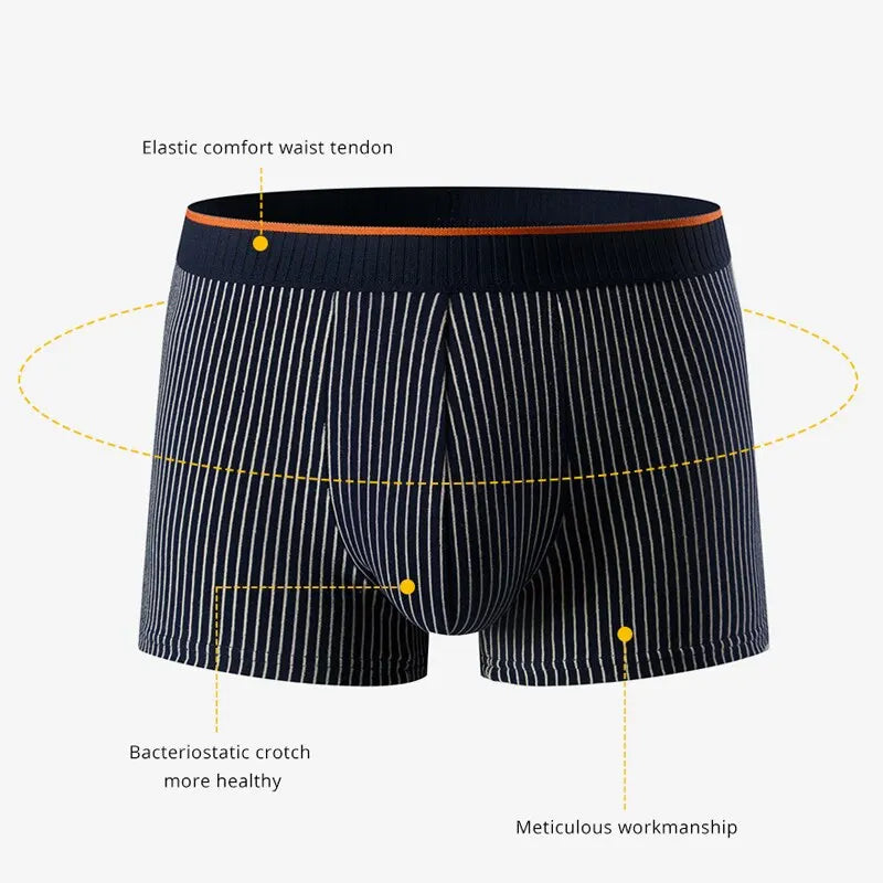 Navando | Gestreepte Heren Boxershorts Met Elastische Tailleband