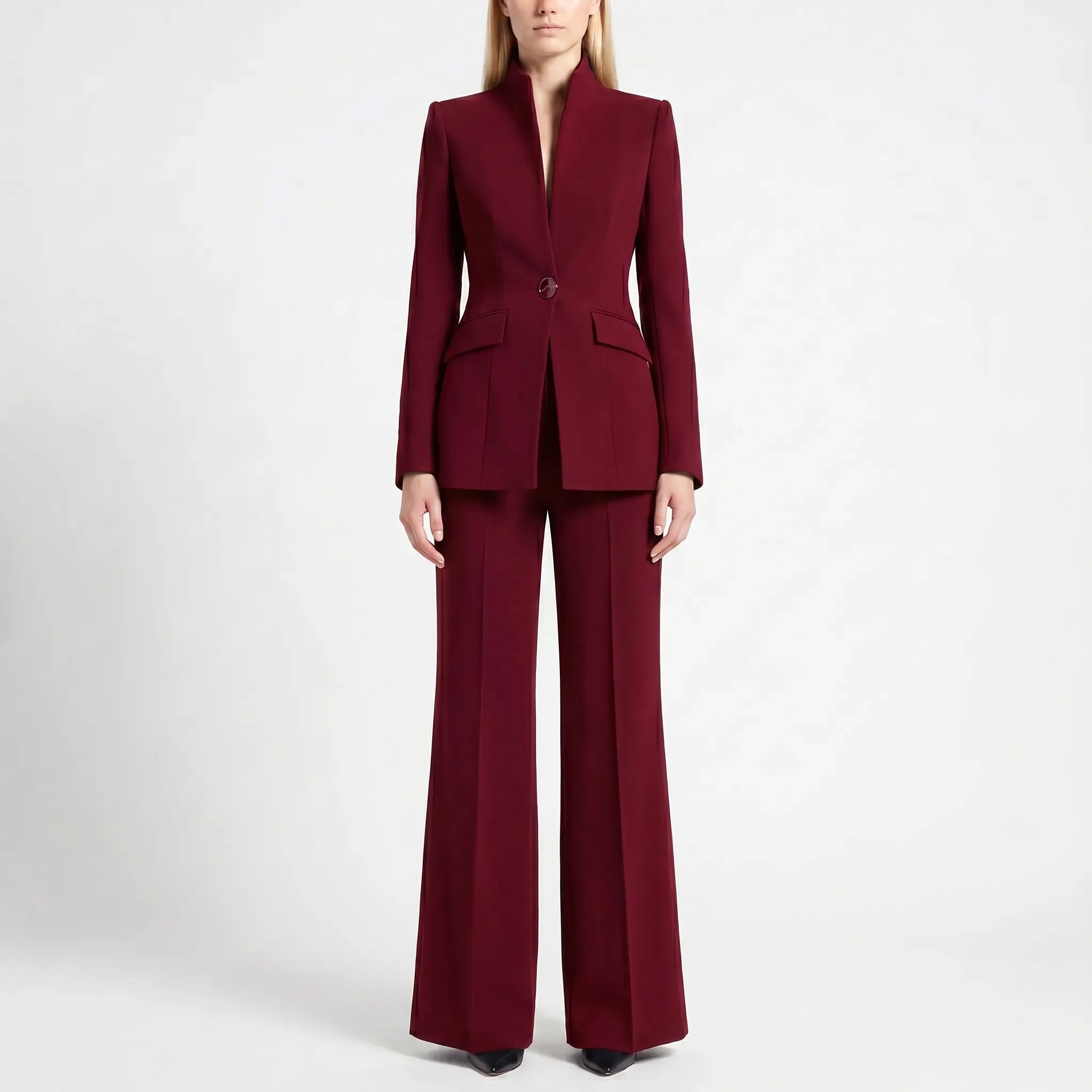Navando | Getailleerde Blazer Met Wijde Broek