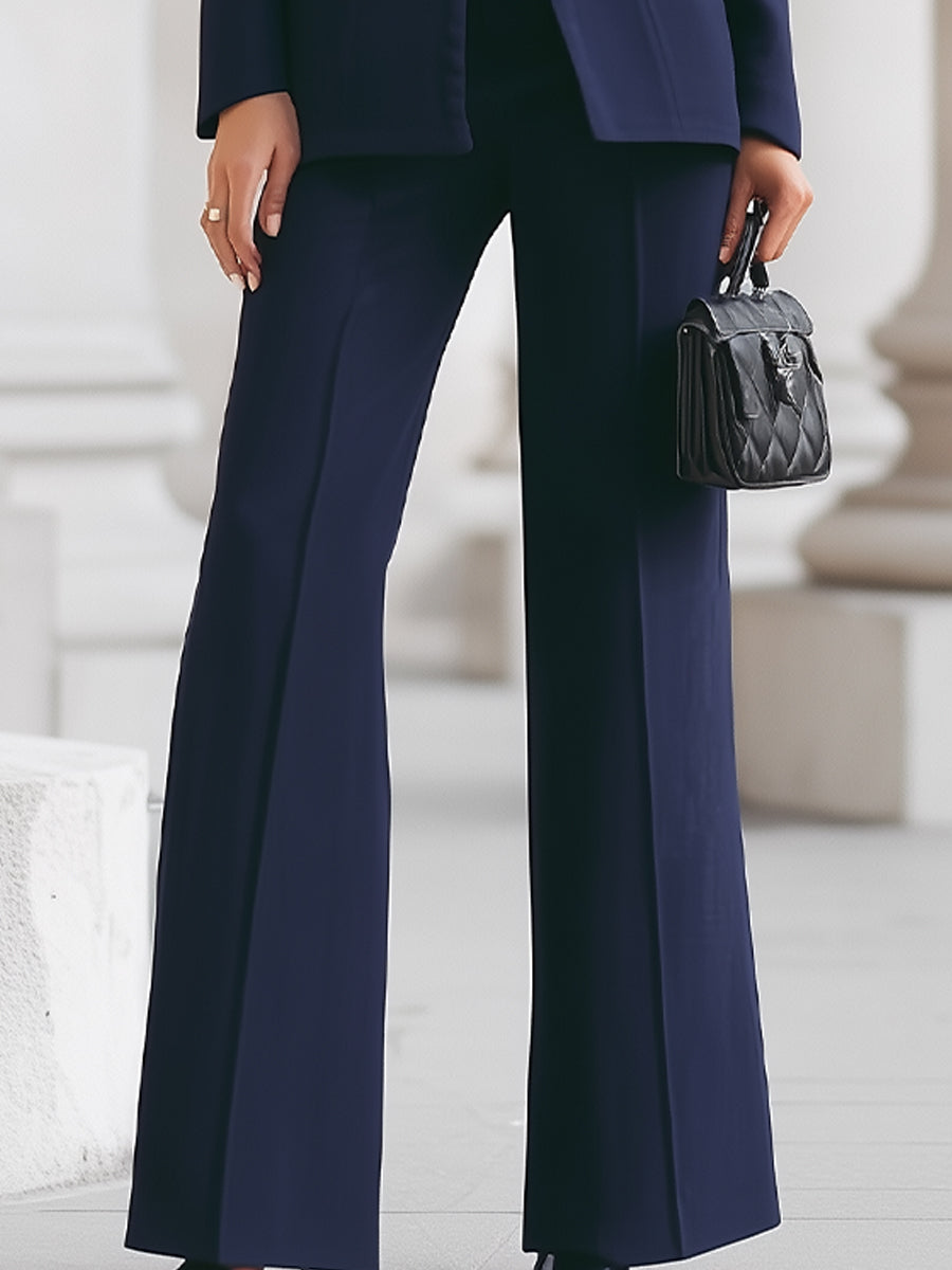 Navando | Getailleerde Blazer Met Wijde Broek