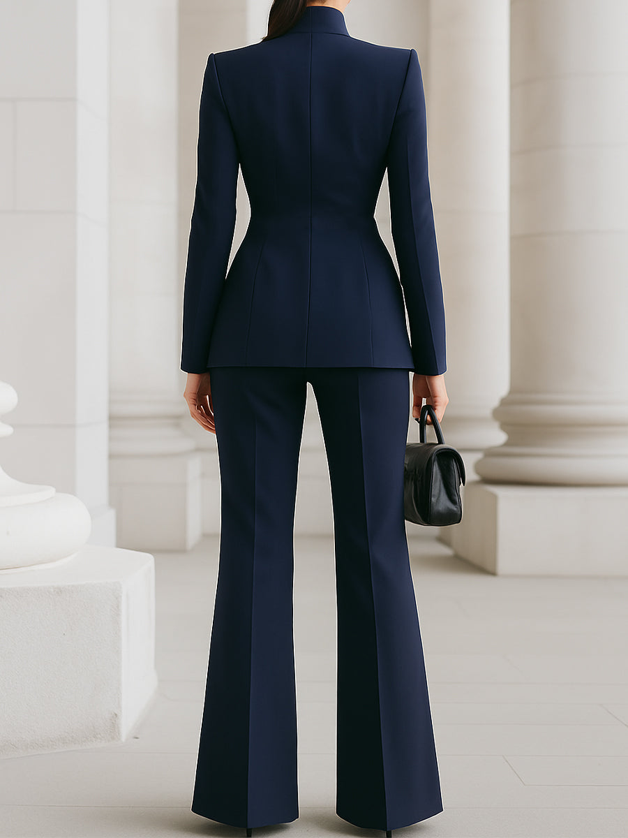 Navando | Getailleerde Blazer Met Wijde Broek