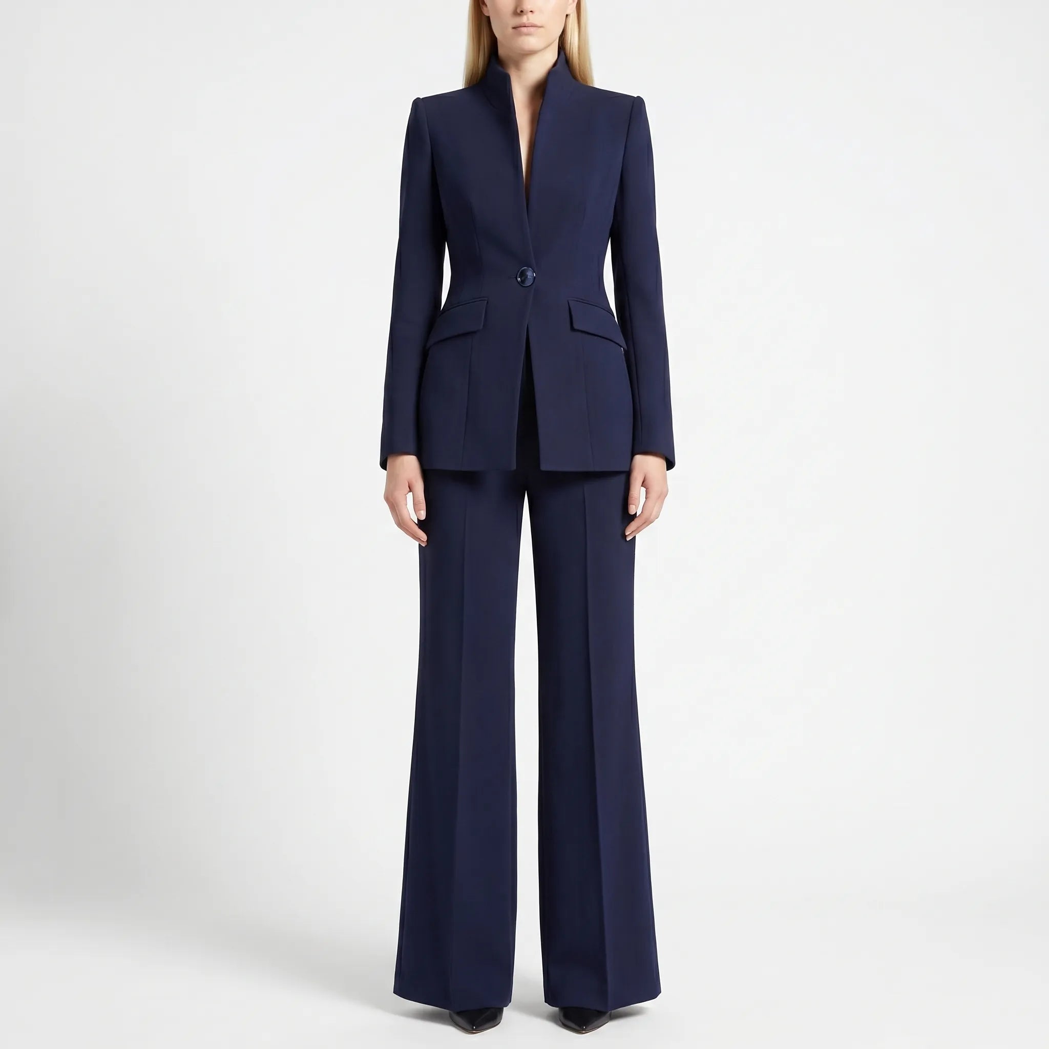 Navando | Getailleerde Blazer Met Wijde Broek