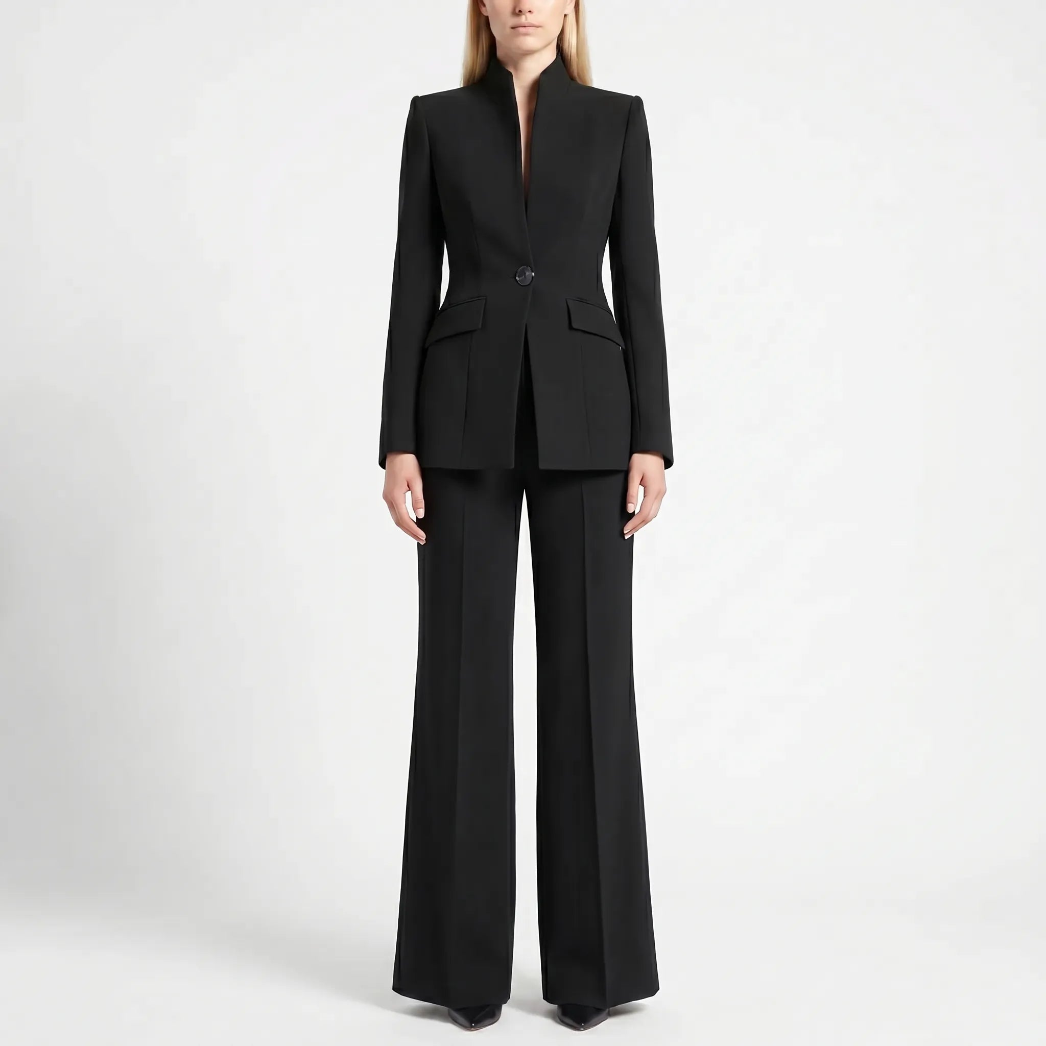 Navando | Getailleerde Blazer Met Wijde Broek