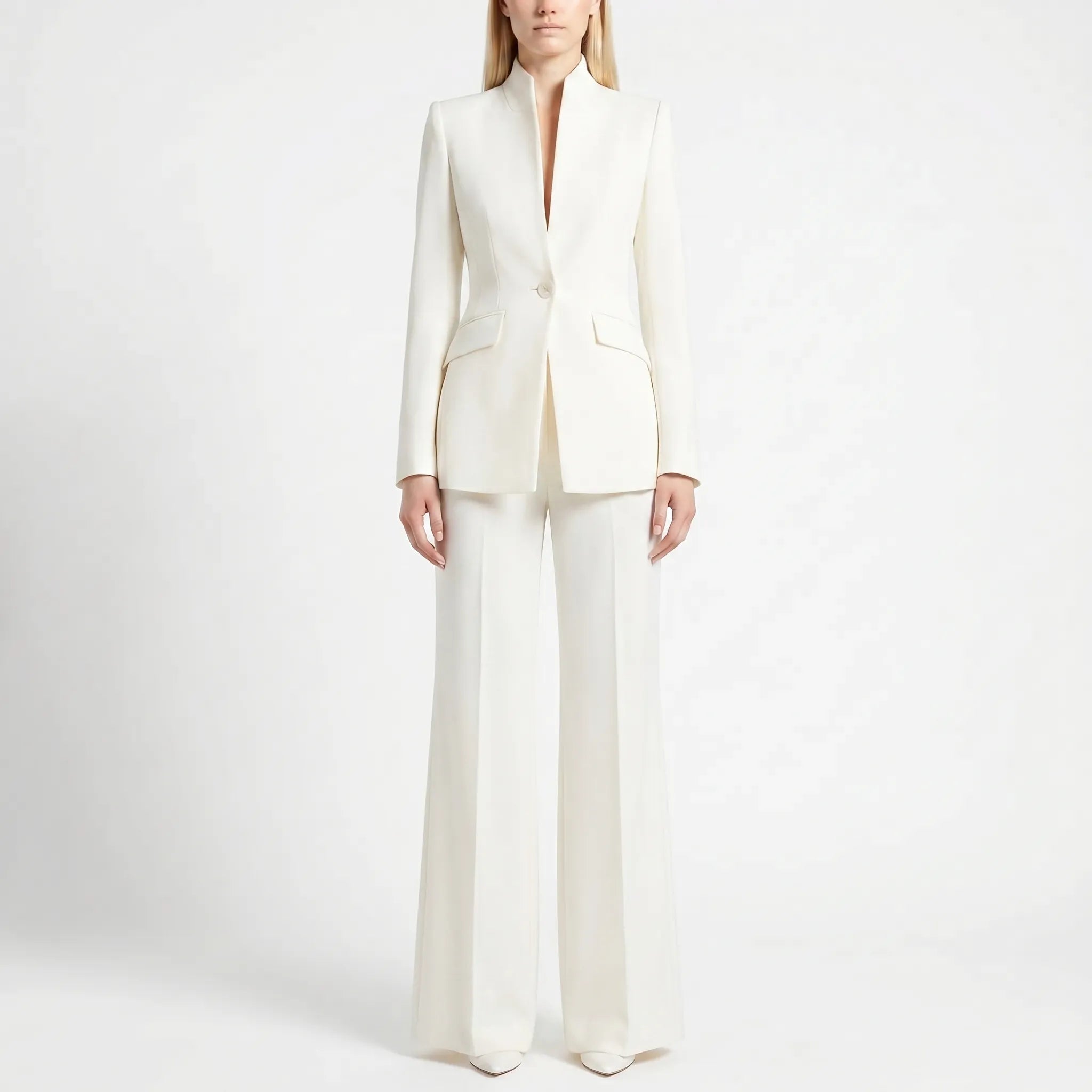 Navando | Getailleerde Blazer Met Wijde Broek