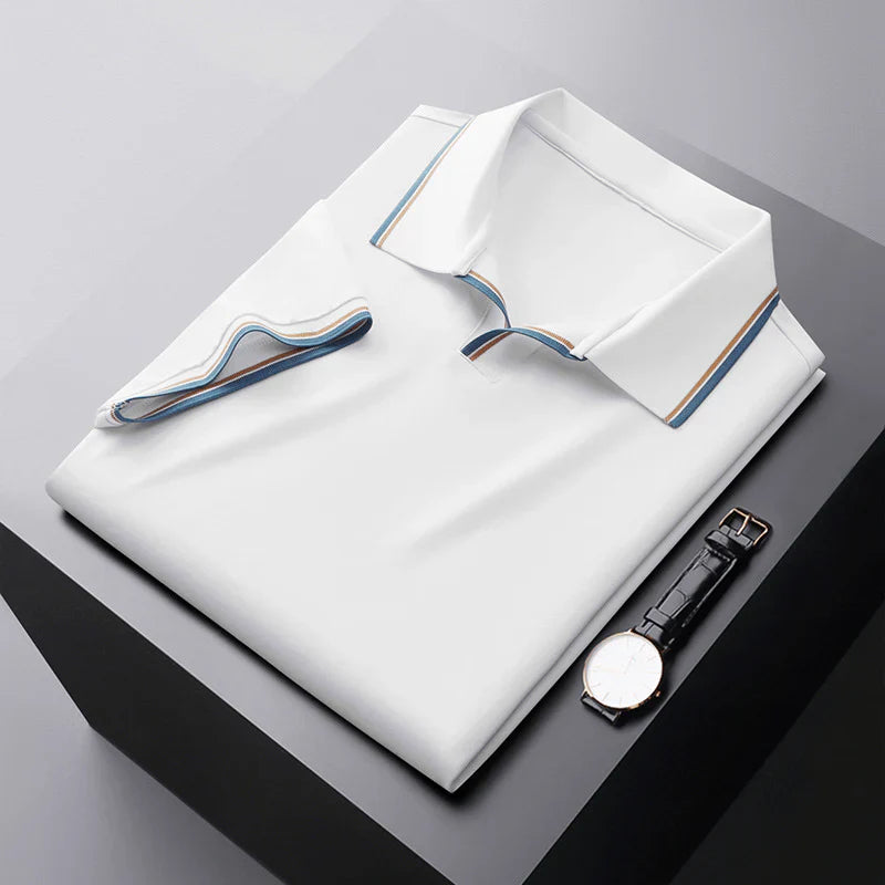 Navando | Getailleerde Heren Poloshirt Met Contrastbies