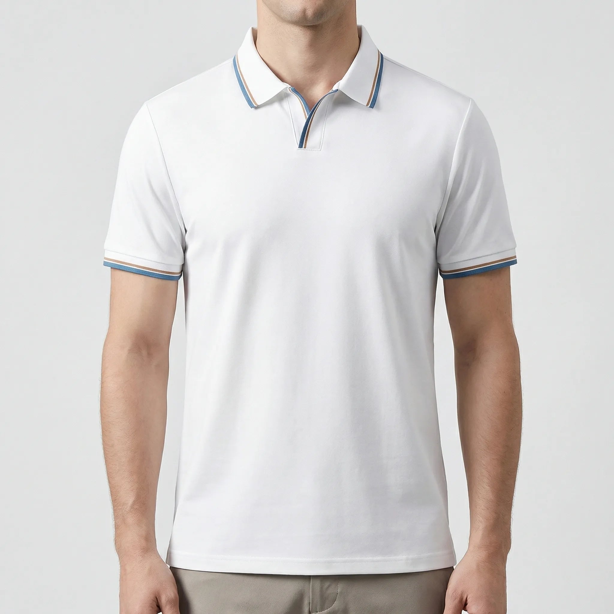 Navando | Getailleerde Heren Poloshirt Met Contrastbies