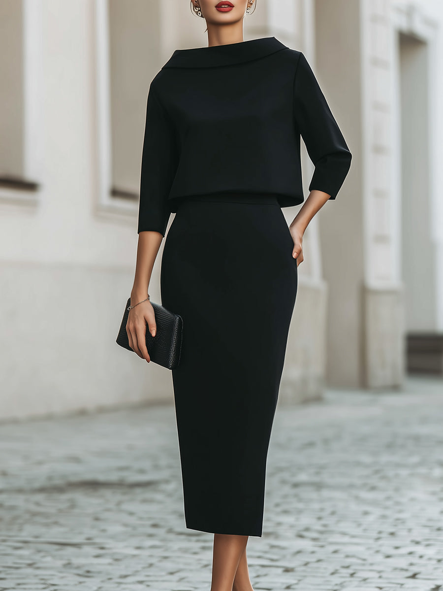 Navando | Getailleerde Tweedelige Rok Set