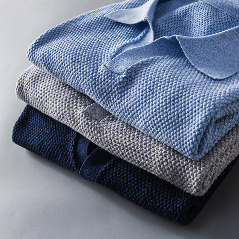 Navando | Getextureerd Wafelbreipatroon Poloshirt