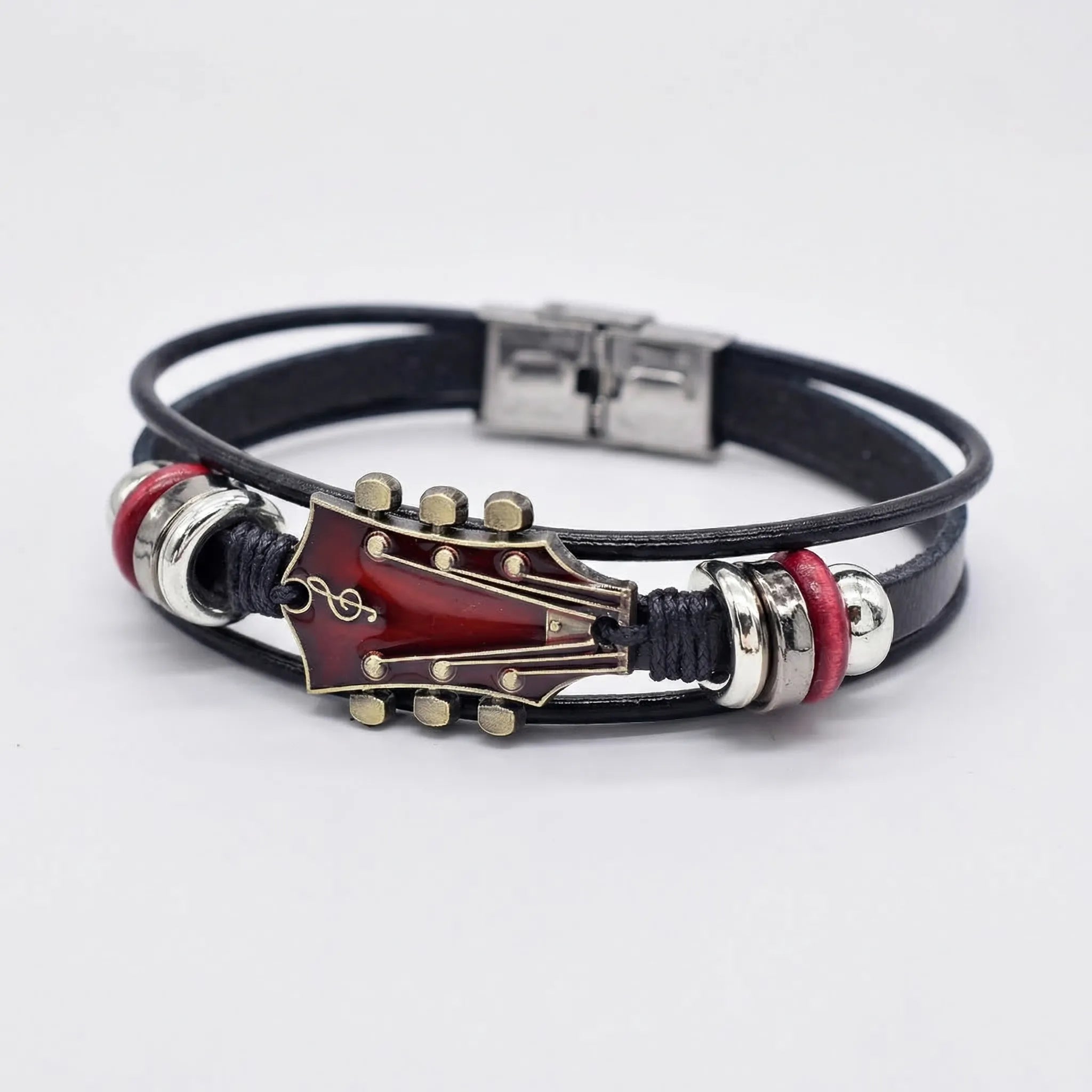 Navando | Gevlochten Armband Met Gitaarhanger