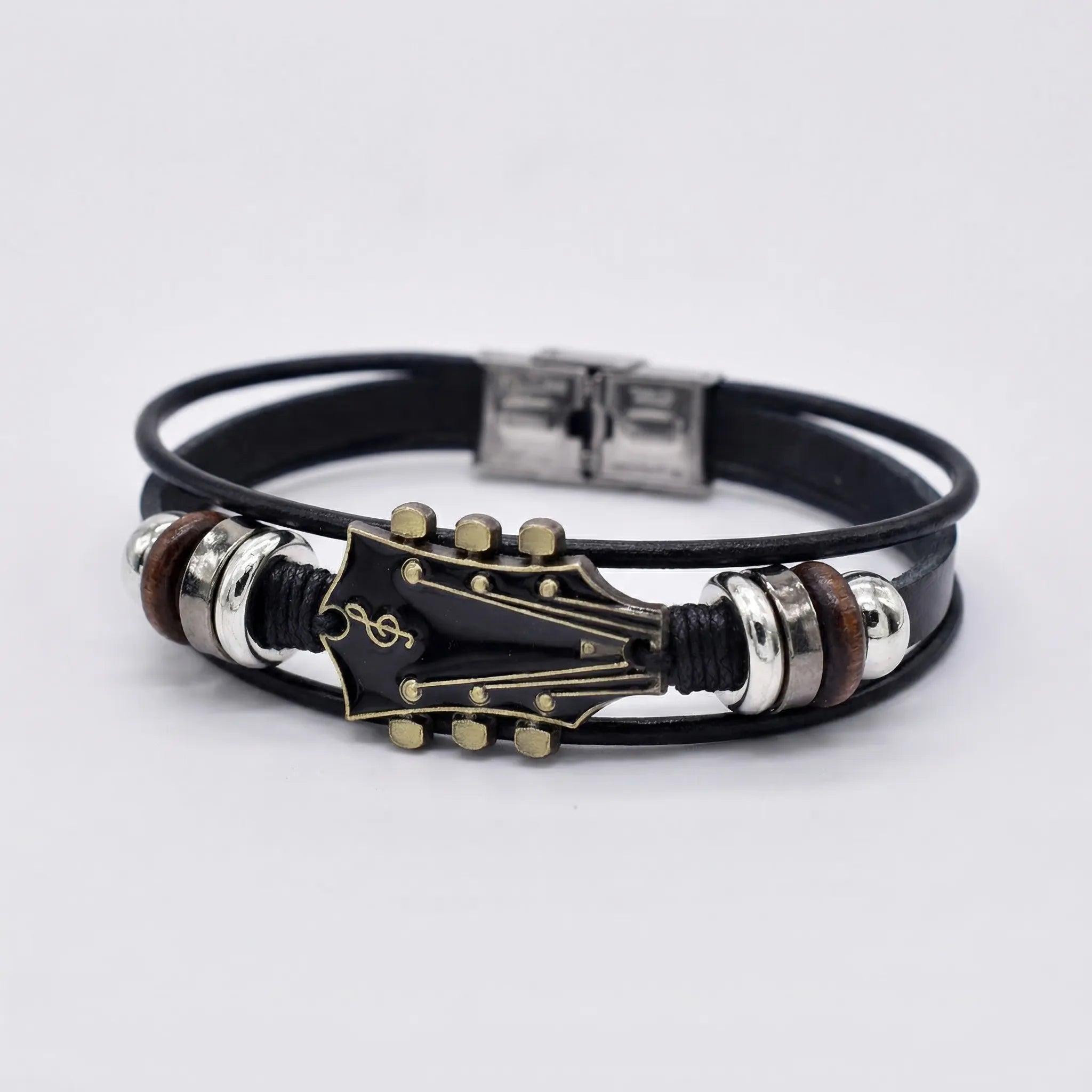 Navando | Gevlochten Armband Met Gitaarhanger