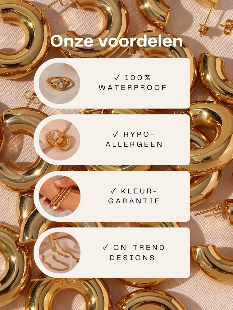 Navando | Gouden Bloemenknopjes Met Reliëfdetail