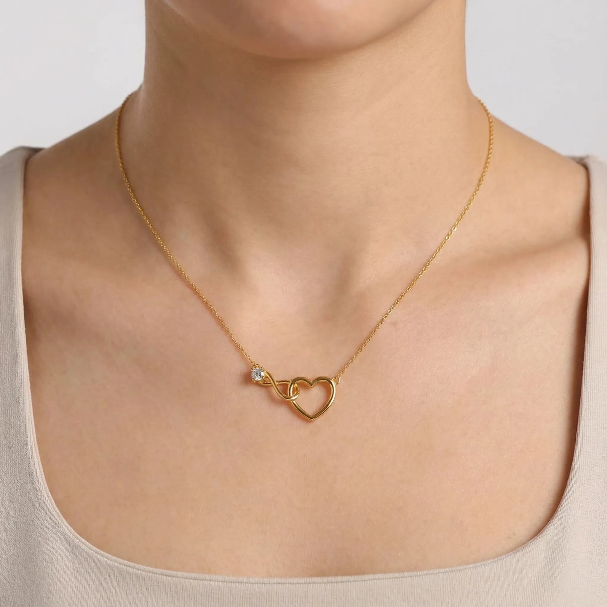 Navando | Infinity-Hart Ketting Met Zirkonia Steen