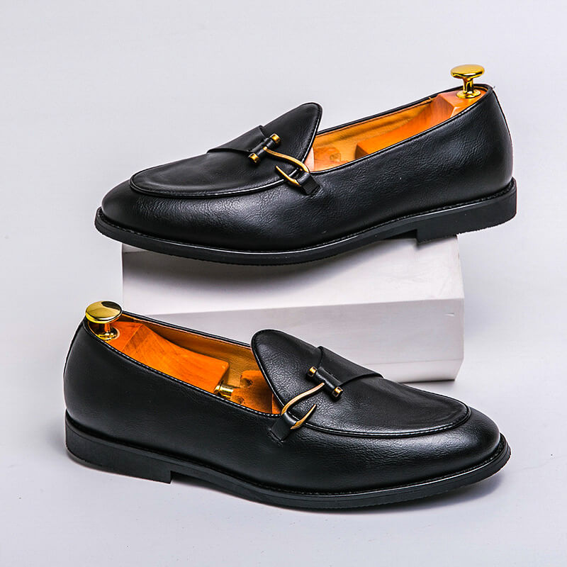 Navando | Klassieke Heren Loafer Met Gouden Gesp