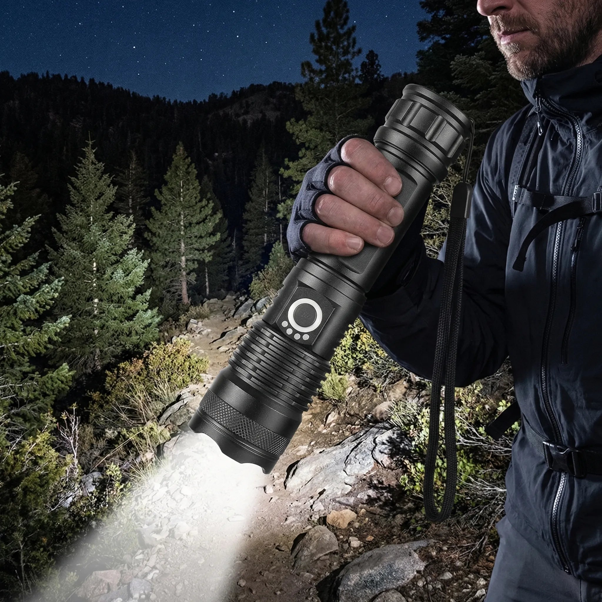 Navando | Krachtige Oplaadbare Zaklamp Met Zoomfunctie