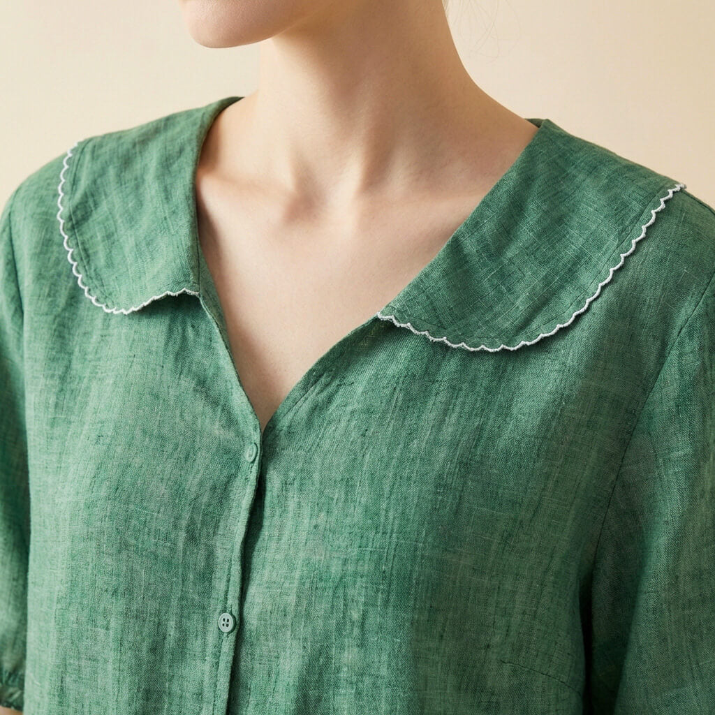 Navando | Luchtige Blouse Met Brede Scallop-Kraag