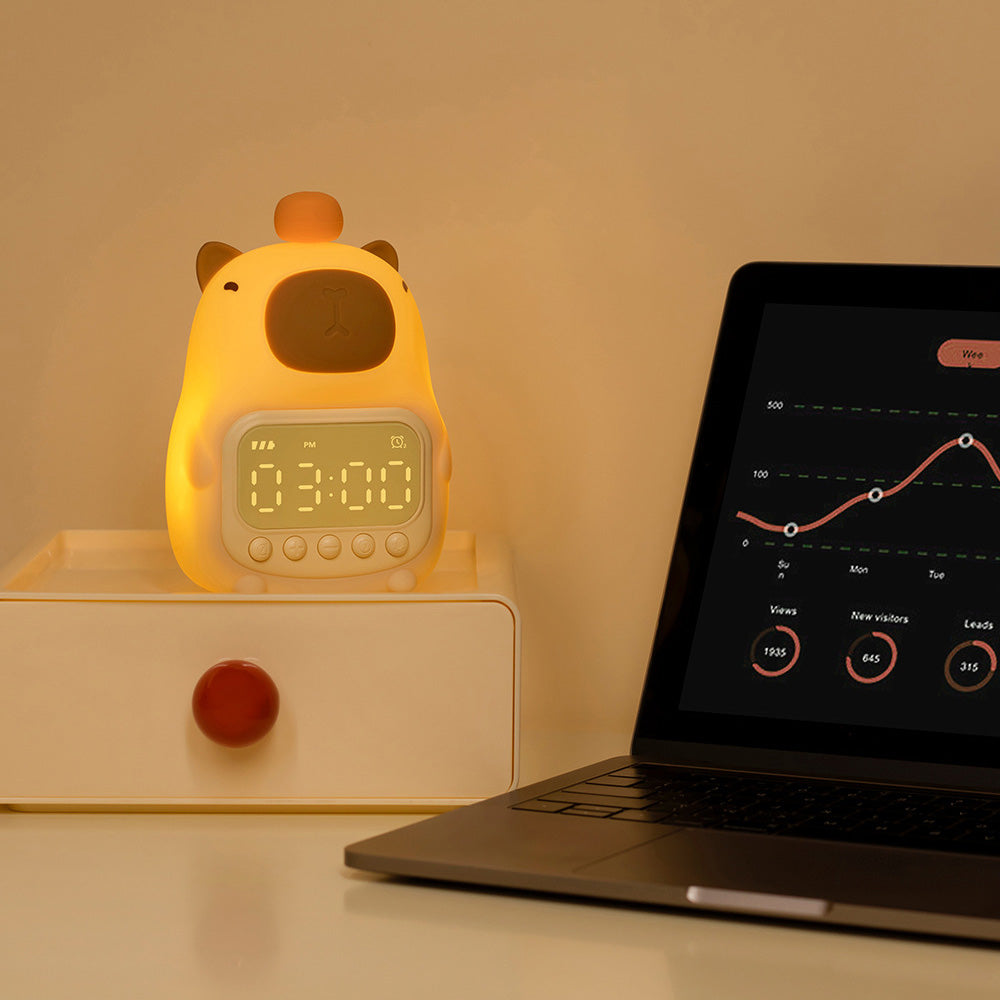 Navando | Oplaadbare Nachtlamp Met Digitale Wekker