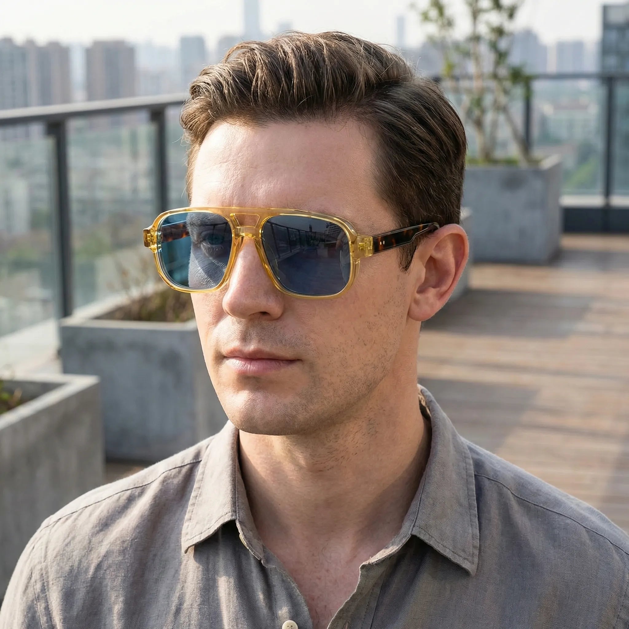 Navando | Oversized Zonnebril Met Getinte Glazen