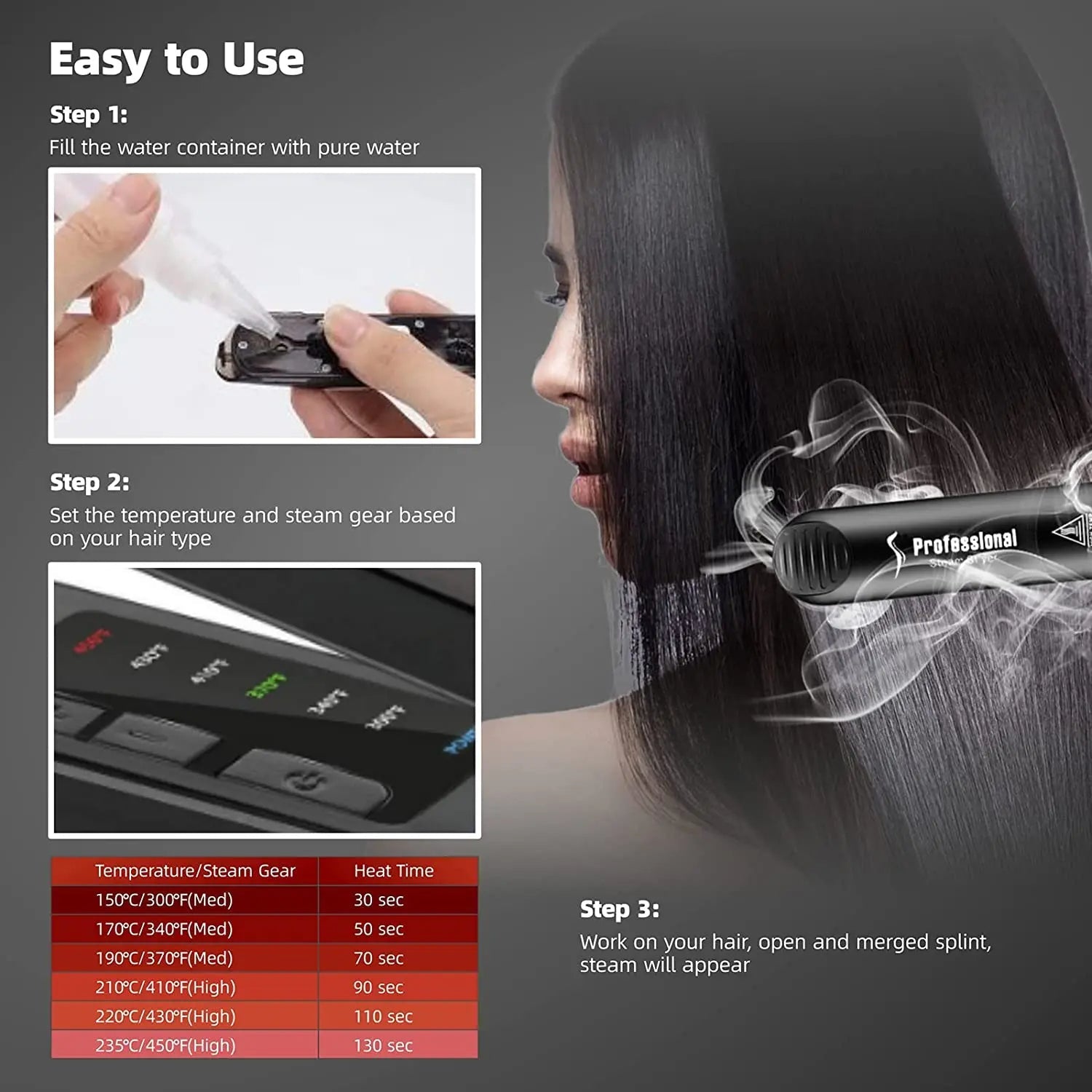 Navando | Professionele Stoomstijltang Met LED-Display