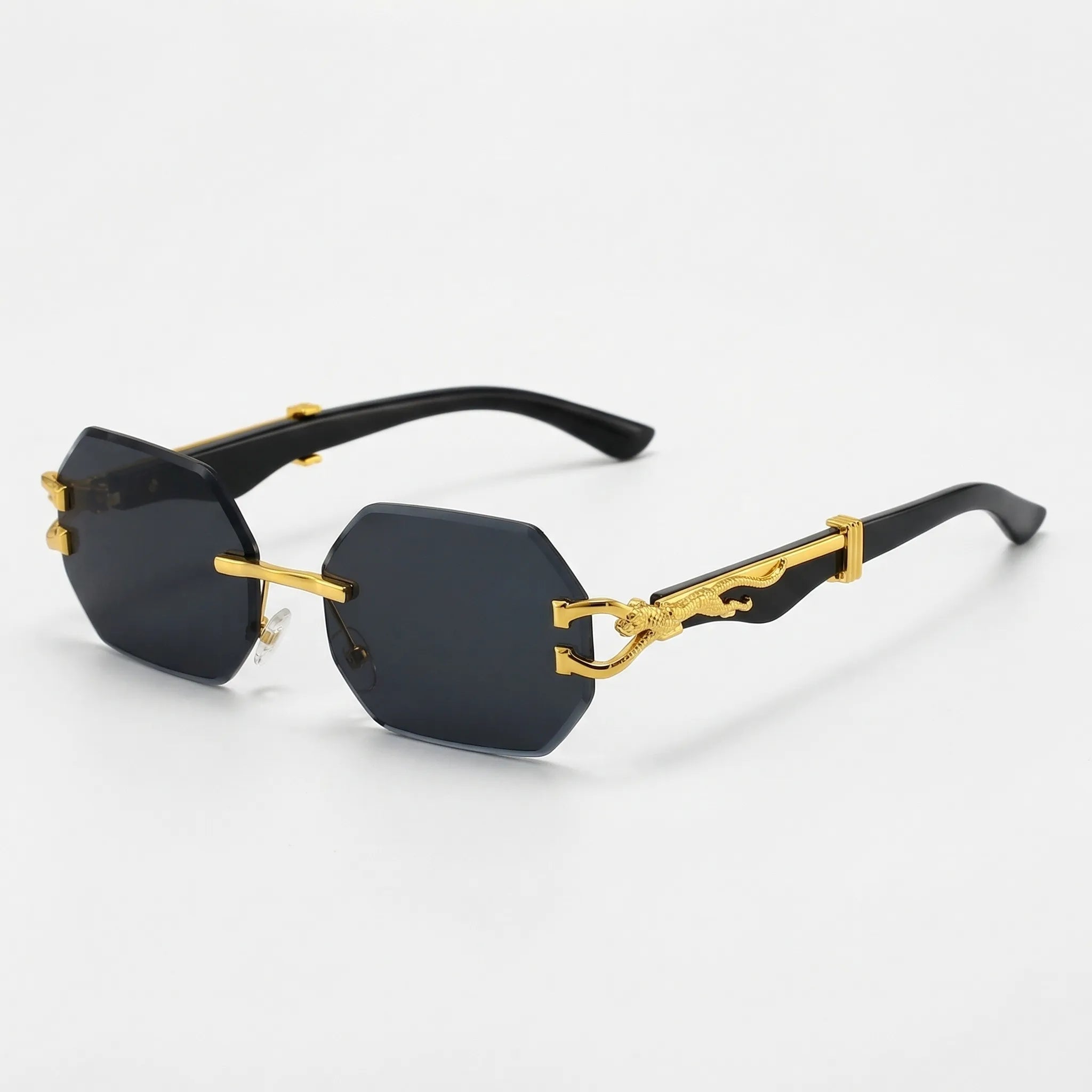 Navando | Randloze Zonnebril Met Pantherdetail