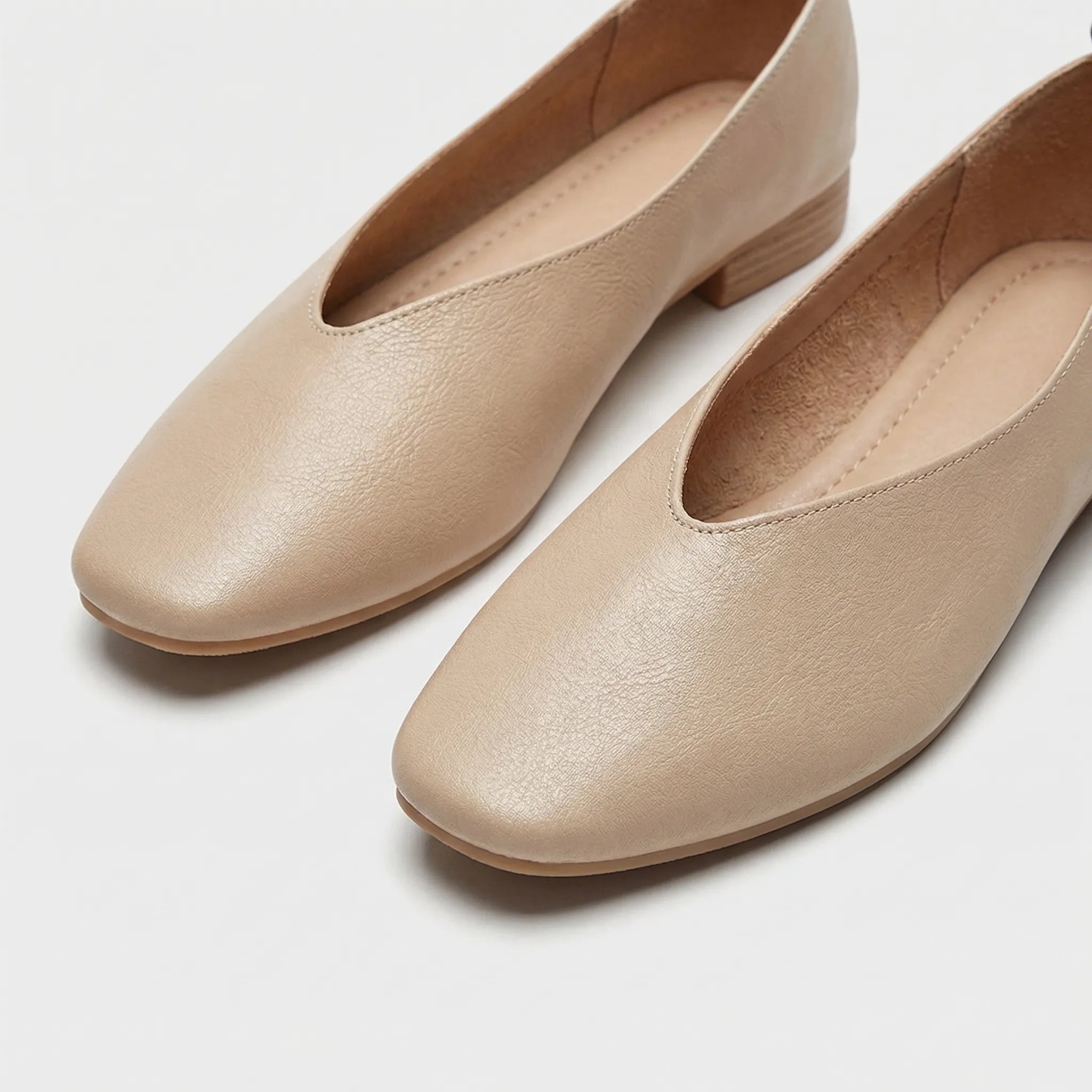 Navando | Retro Platte Schoen Met Vierkante Neus