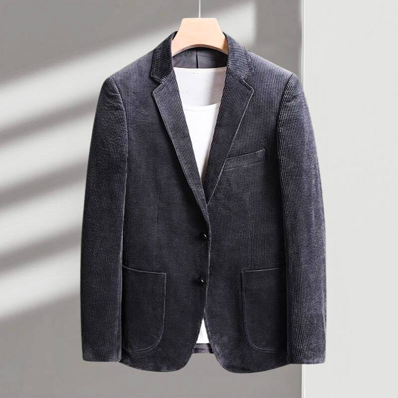 Navando | Ribfluwelen Blazer Met Inkepingsrevers