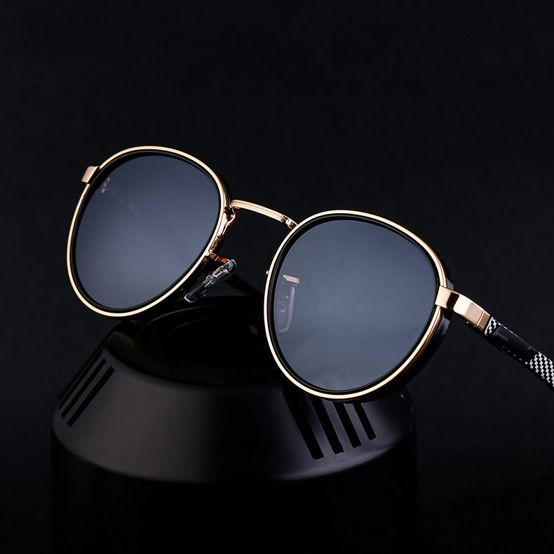 Navando | Ronde Retro Zonnebril Met Metalen Montuur