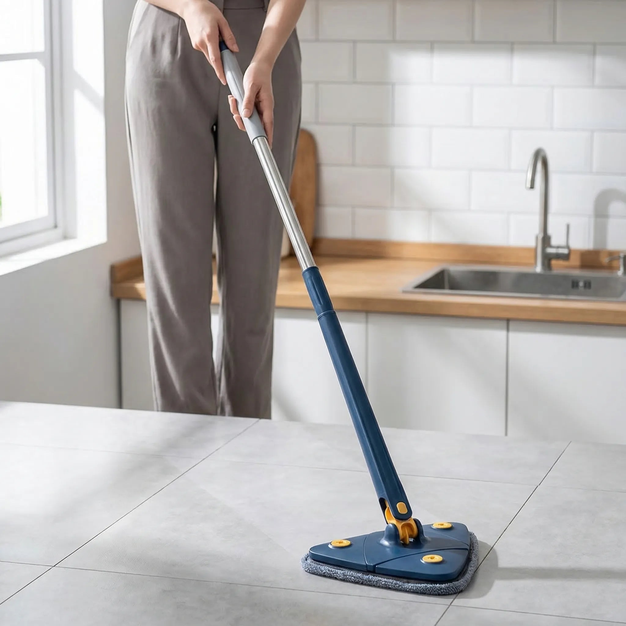 Navando | Roterende Driehoekige Mop Met Zelfuitwringer