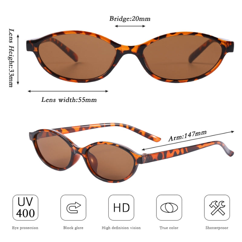 Navando | Smalle Cat-Eye Zonnebril Jaren 90 Stijl