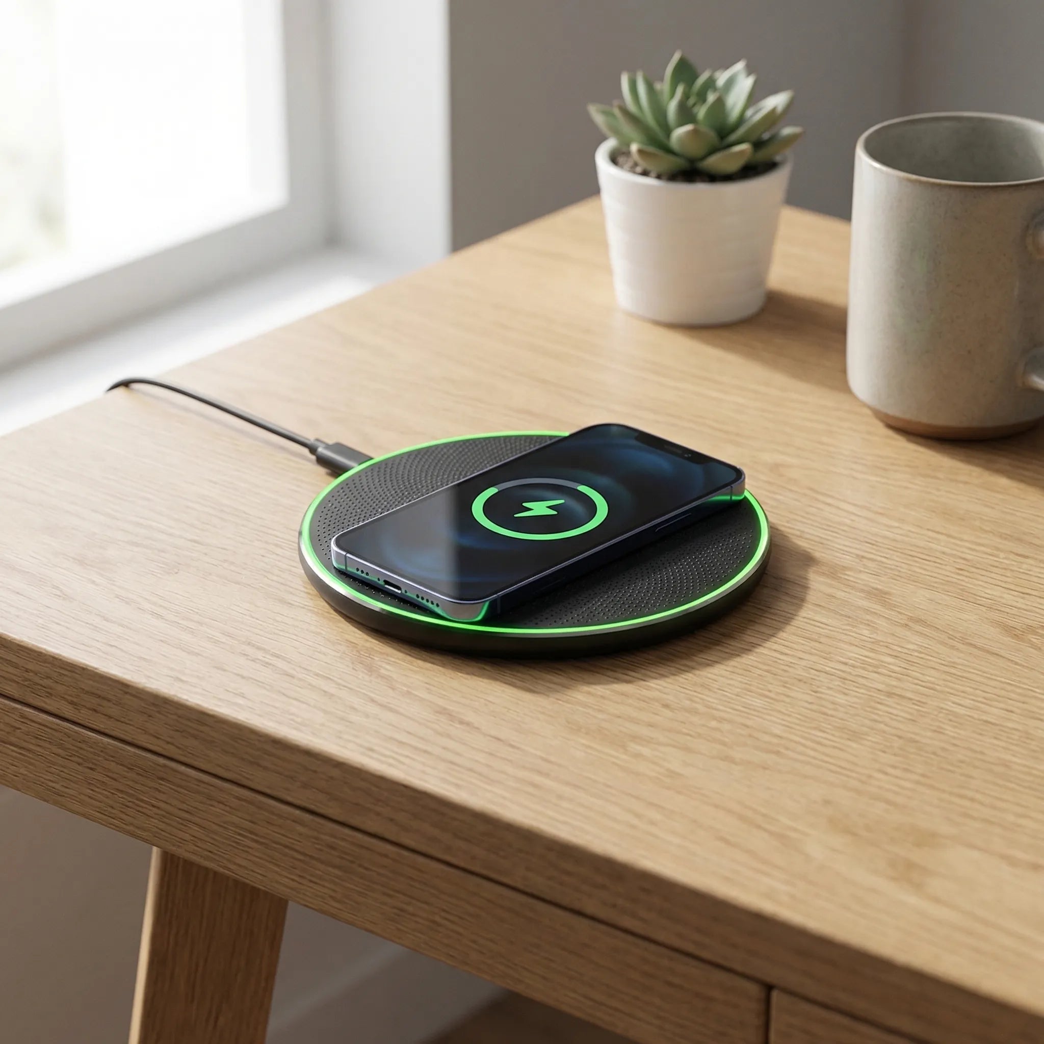 Navando | Snel Draadloos Oplaadpad Met USB-C Aansluiting