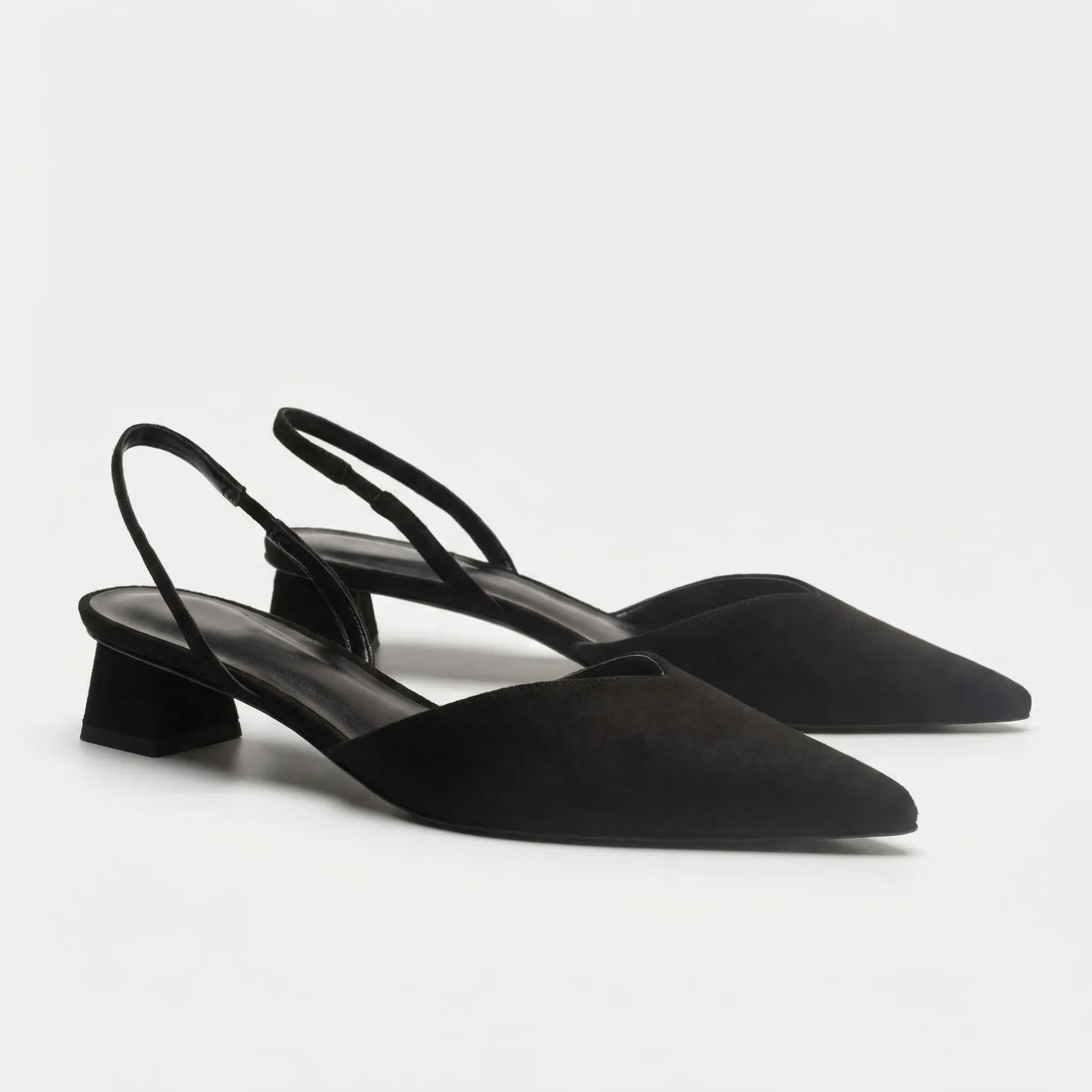 Navando | Spitse Slingback Met Blokhak