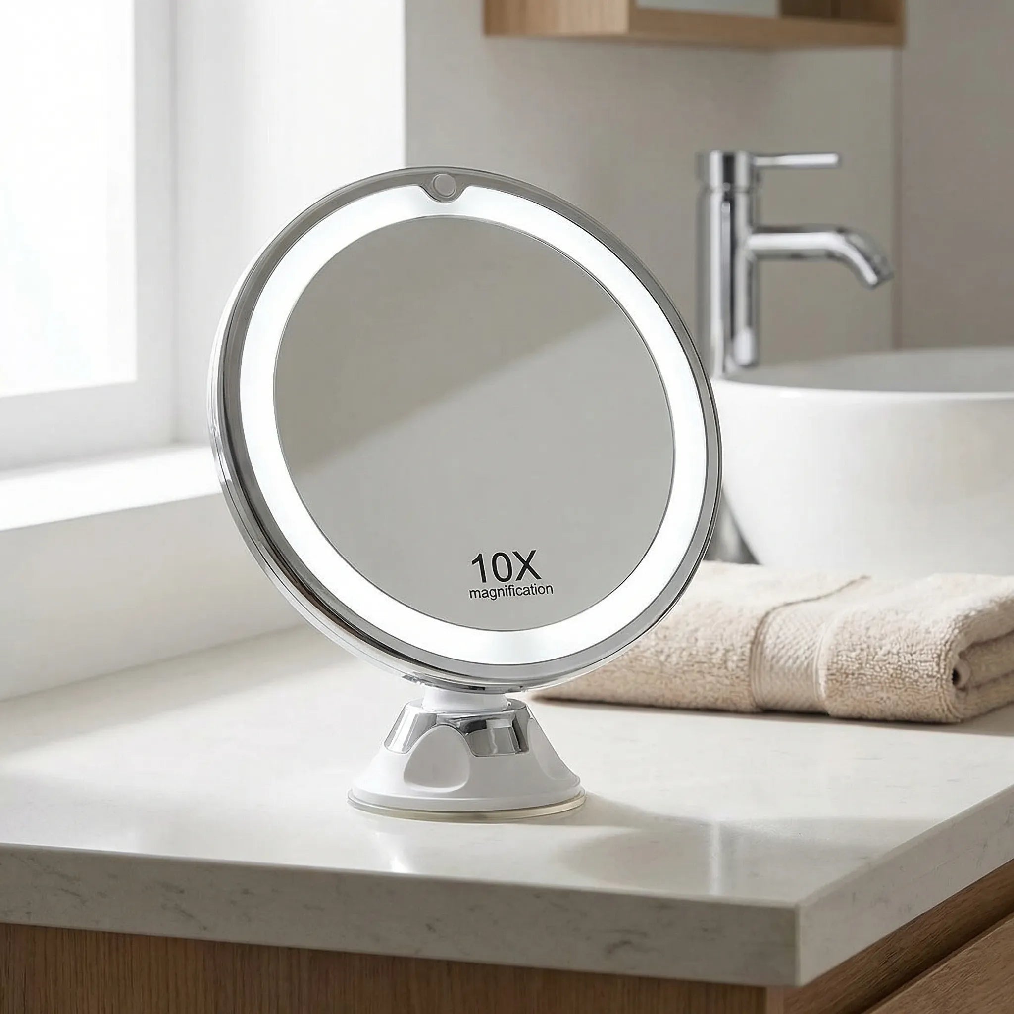 Navando | Verlichte Make-Upspiegel Met 10x Vergroting