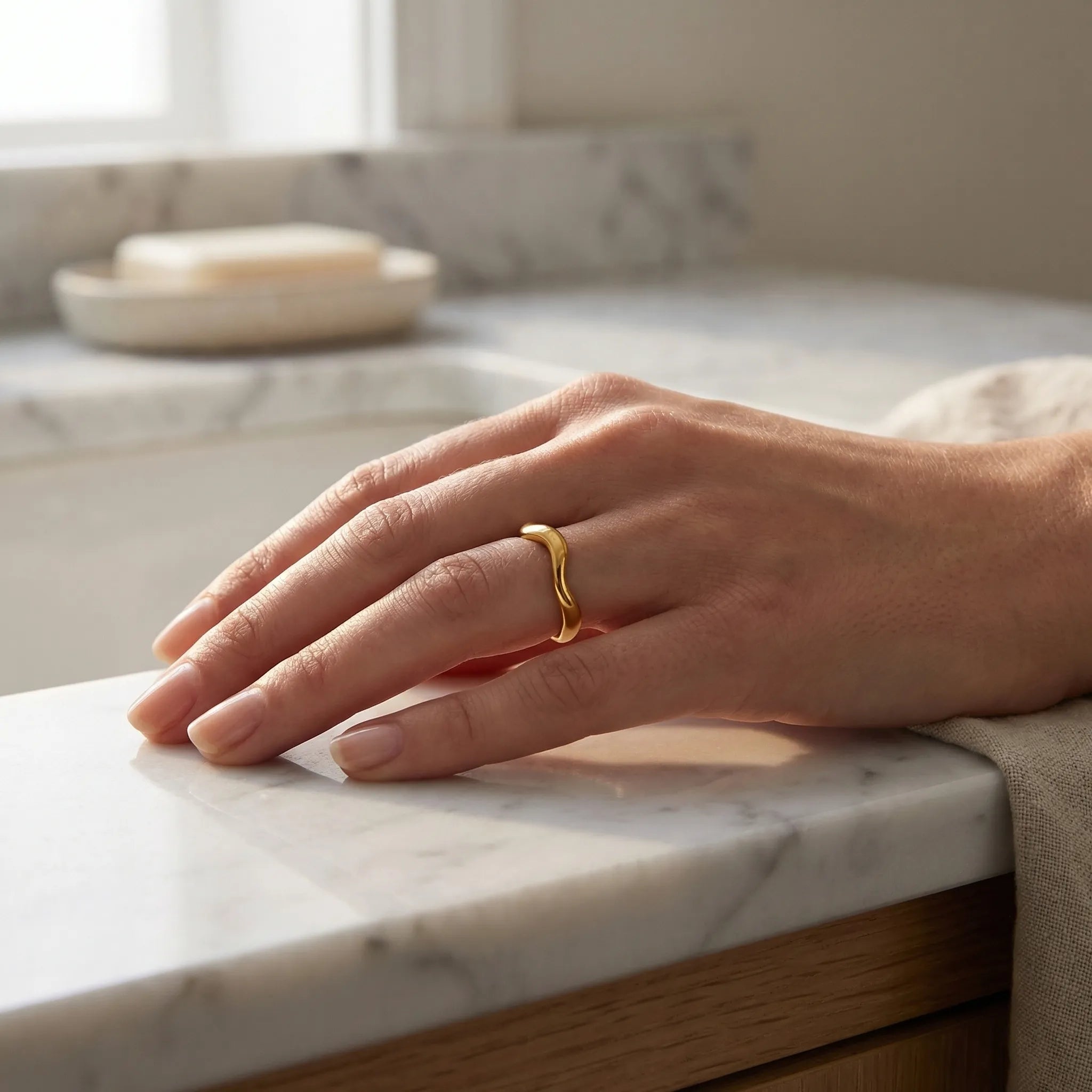 Navando | Verstelbare Open Gouden Damesring