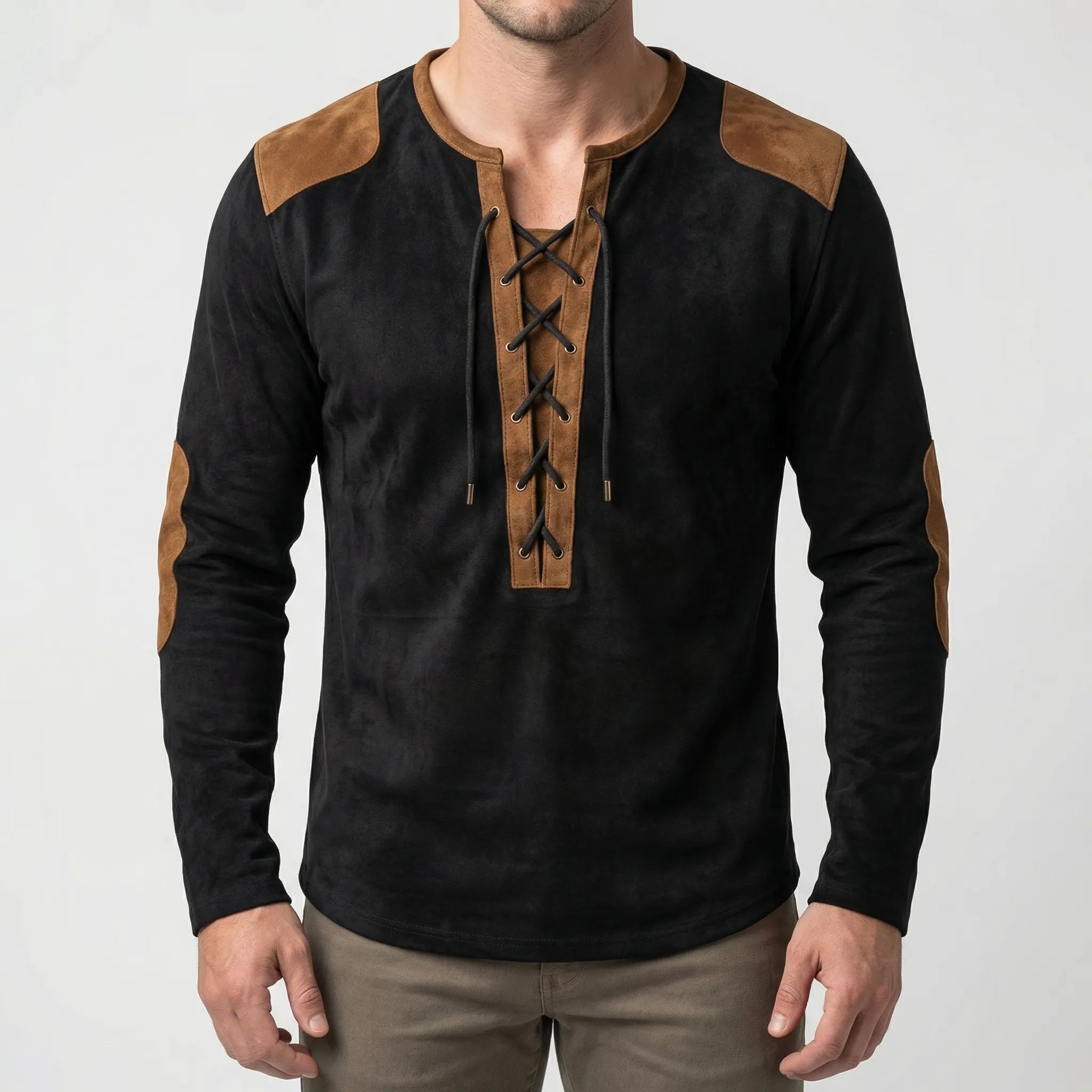 Navando | Vetersluiting Longsleeve Met Contrastpanelen