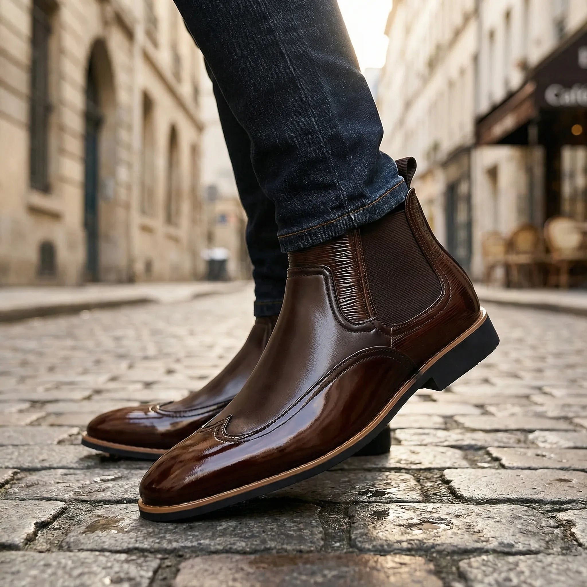 Navando | Vintage Chelsea Boots Met Elastische Zijpanelen