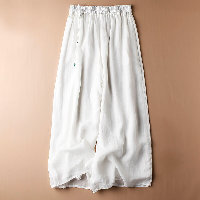 Navando | Wijdvallende Broek Met Elastische Tailleband