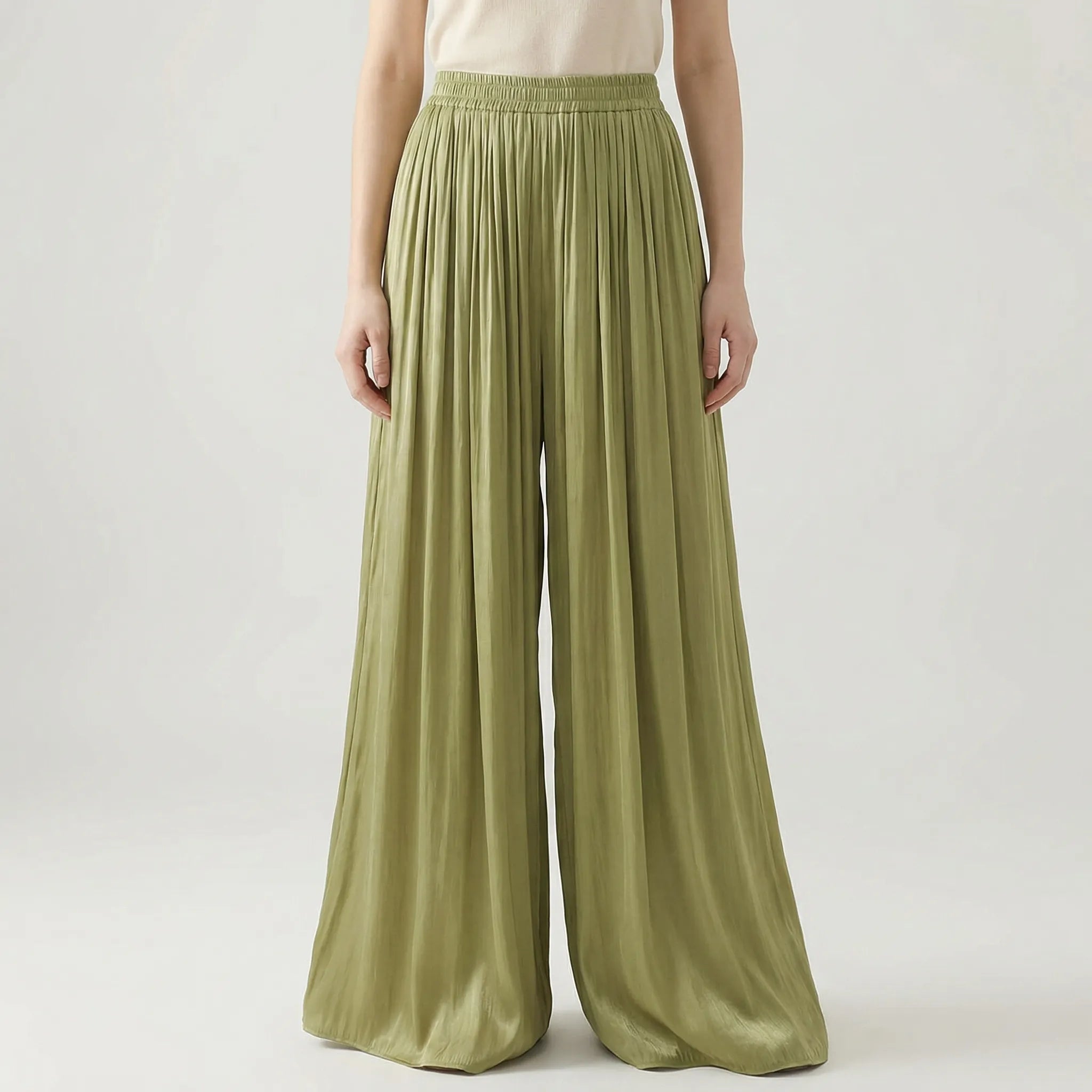 Navando | Wijdvallende Broek Met Hoge Taille