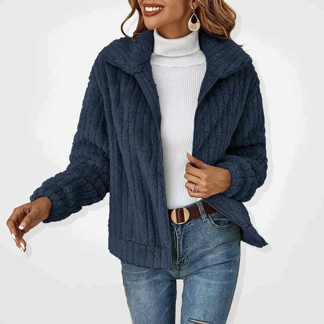 Noa | Lange fleece vest met ritssluiting 4