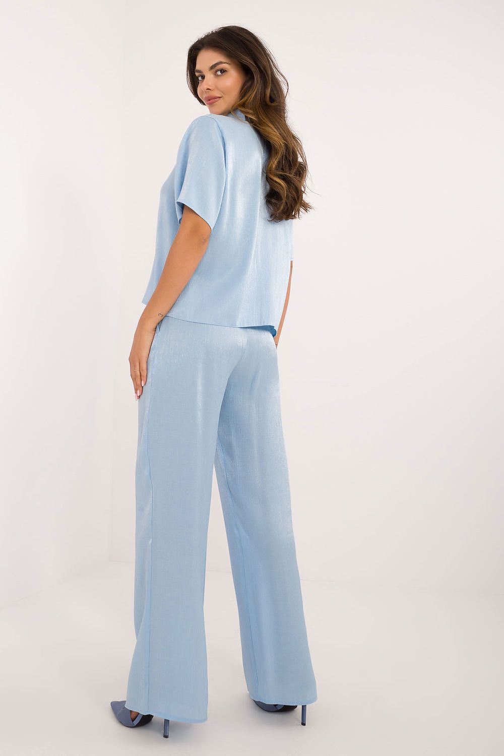 Noa | Satijnen blouse met wijde broek set 2