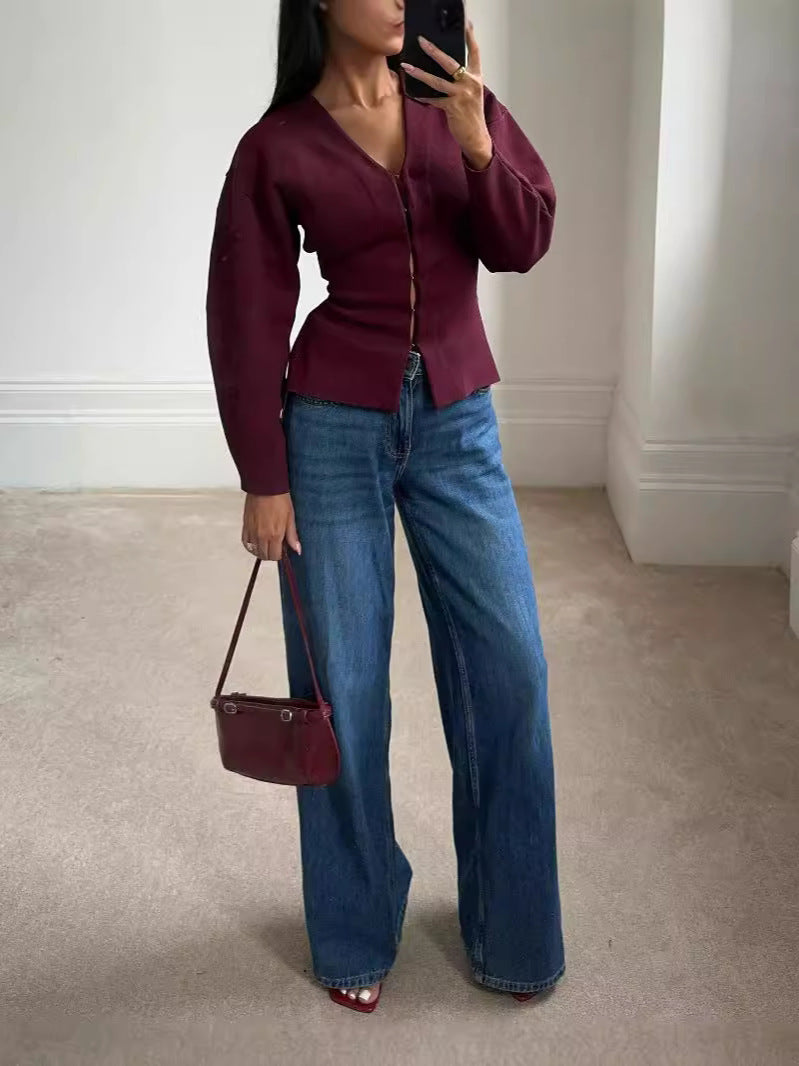 Trui_en_Rok_Set_Bordeaux_Dames_Tweedelige_Set_Outfit_Victoria_Mae_Nederland_Belgie