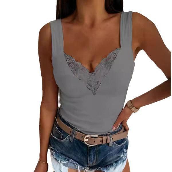 Lara - Stilvolles Ärmelloses Tanktop mit V-Ausschnitt für Damen
