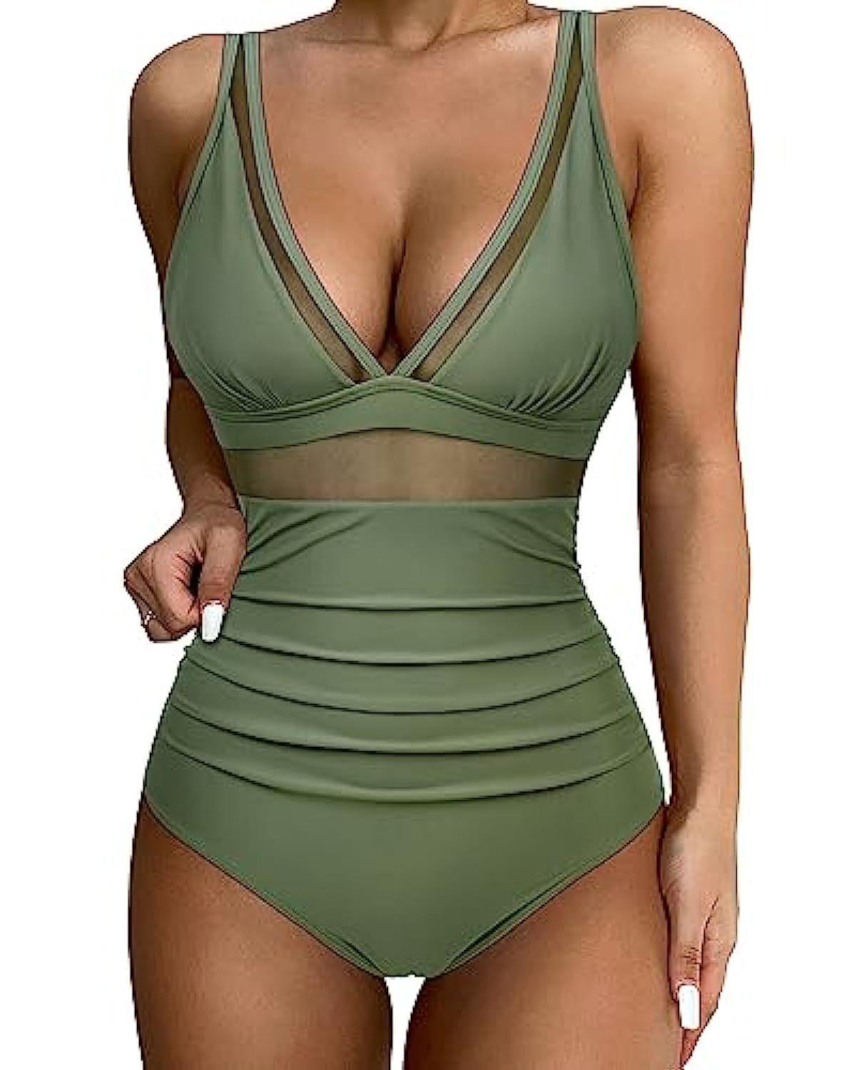 Samantha - Elegant en Vrouwelijk Eendelig Badpak met Hoge Taille - Corrigerende Buik