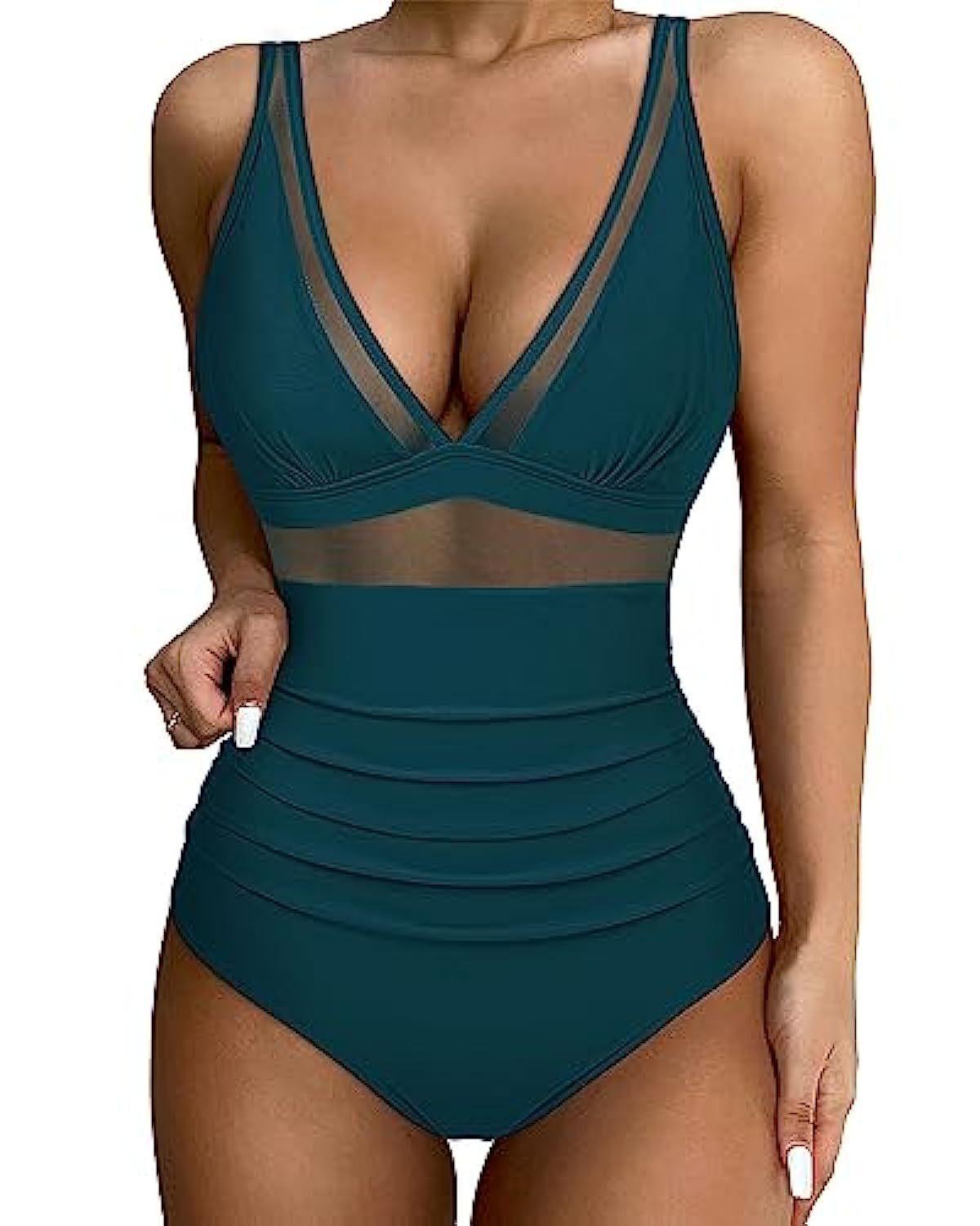 Samantha - Elegant en Vrouwelijk Eendelig Badpak met Hoge Taille - Corrigerende Buik